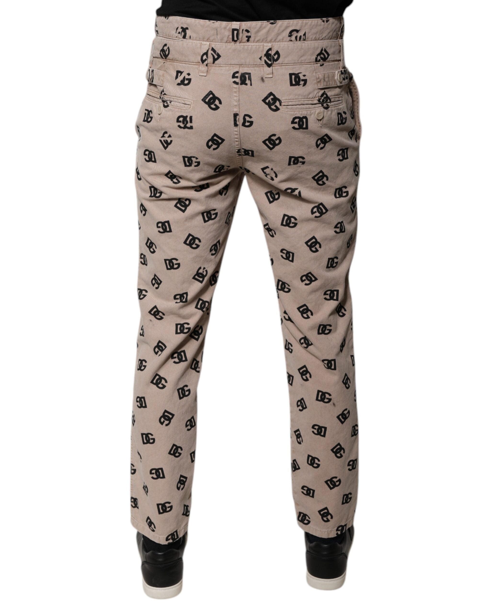 Dolce & Gabbana Beige Logo Cotton Skinny Denim Men's Jeans
