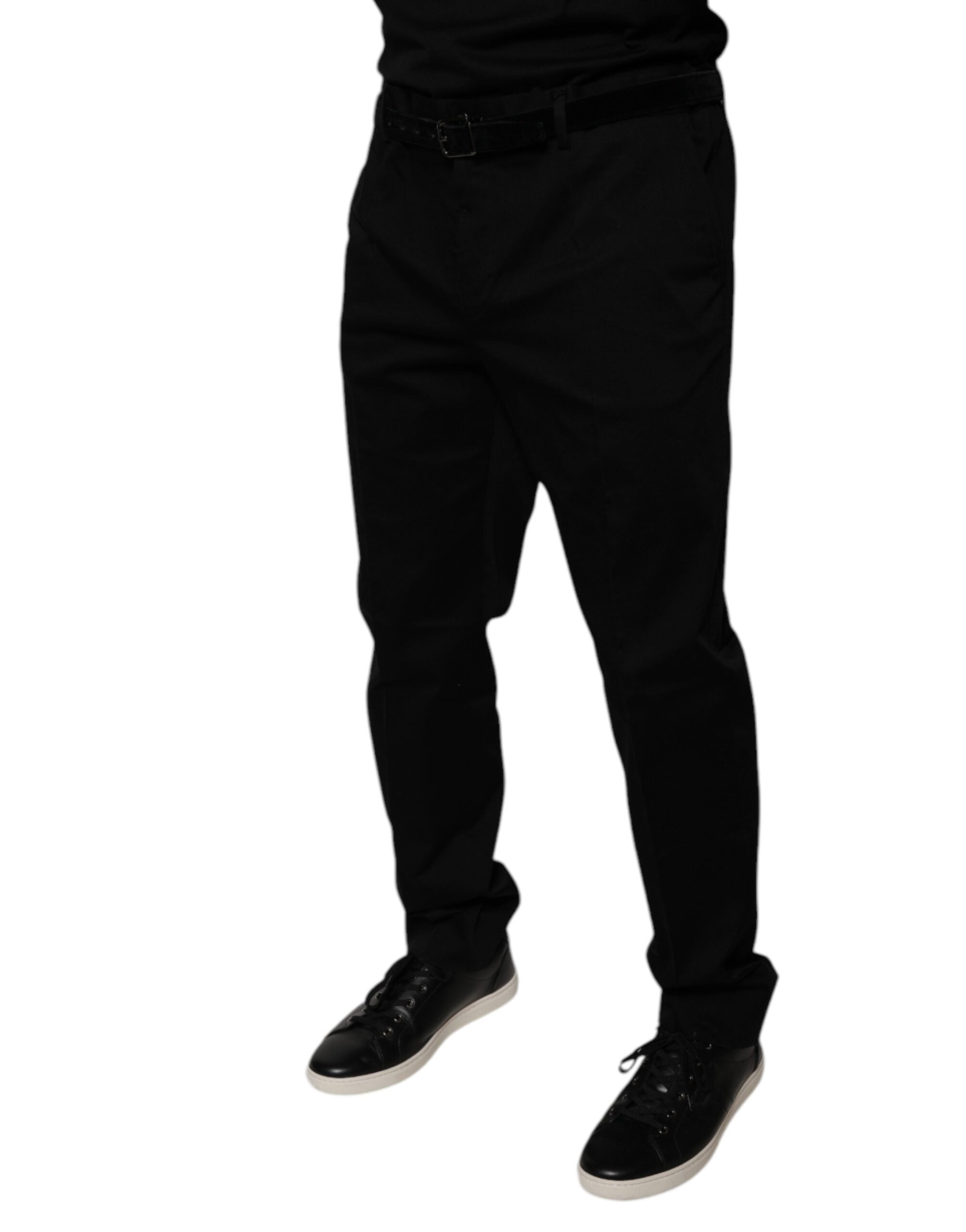 Dolce & Gabbana Black Tapered Formal Dress Men's Pants (Pre-Owned)