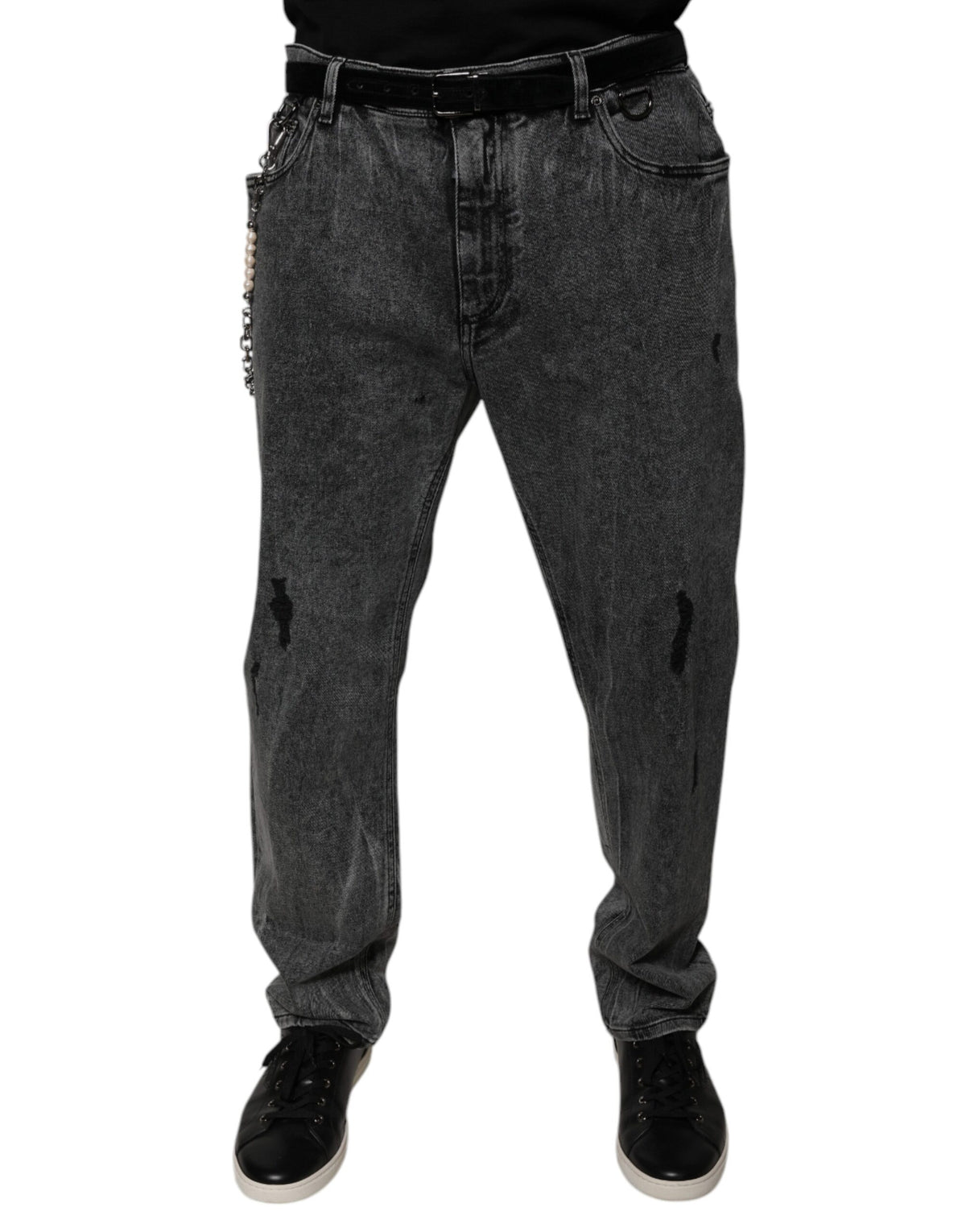 Dolce & Gabbana Dark Gray Cotton Skinny Denim Men's Jeans