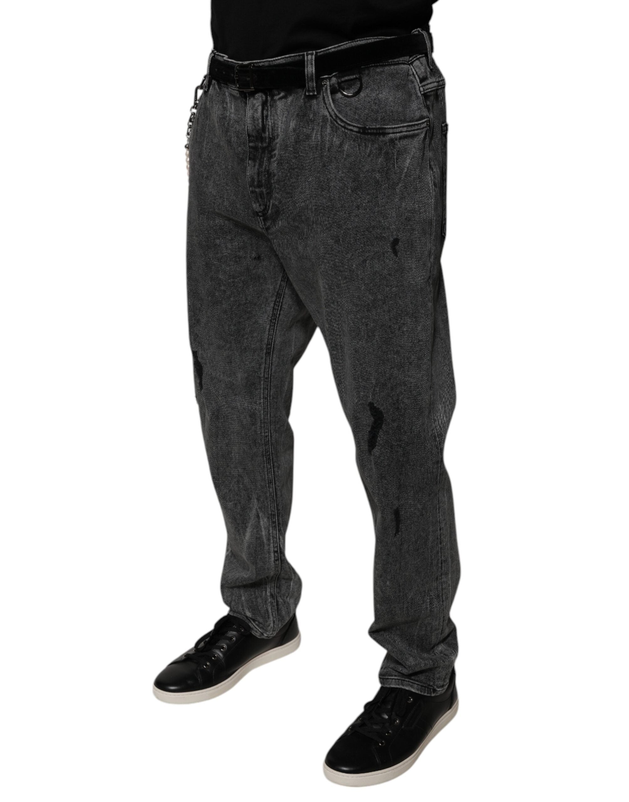 Dolce & Gabbana Dark Gray Cotton Skinny Denim Men's Jeans