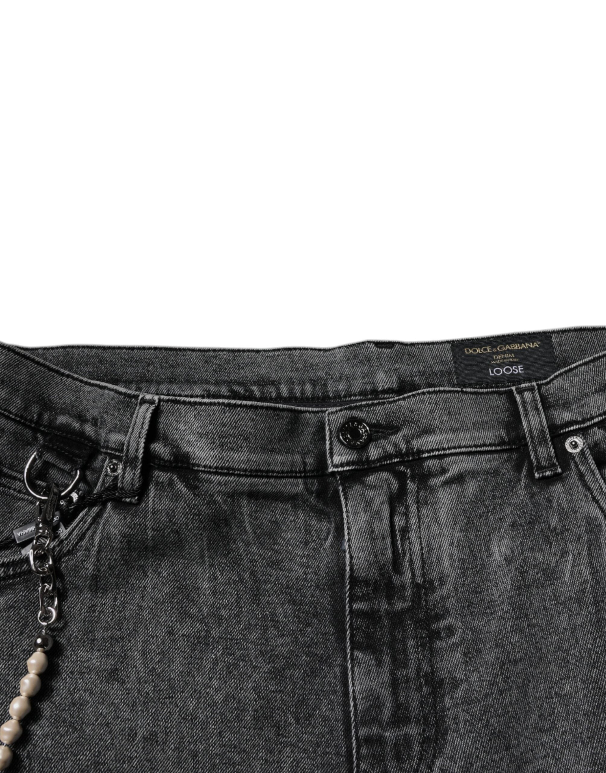 Dolce & Gabbana Dark Gray Cotton Skinny Denim Men's Jeans