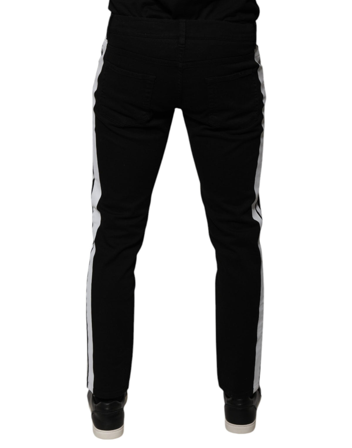 Dolce & Gabbana Black Crown White Lining Skinny Denim Men's Jeans