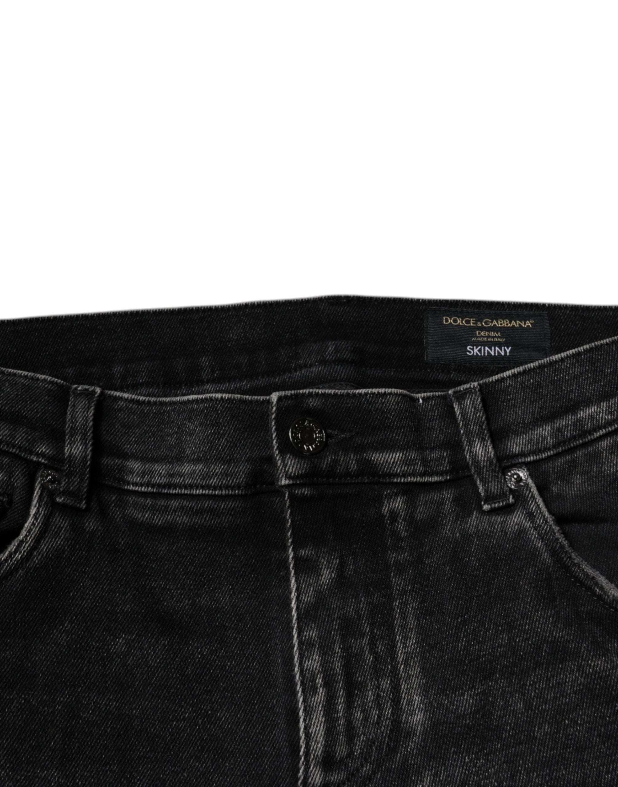 Dolce & Gabbana Black Cotton Stretch Skinny Men Denim Men's Jeans (Pre-Owned)