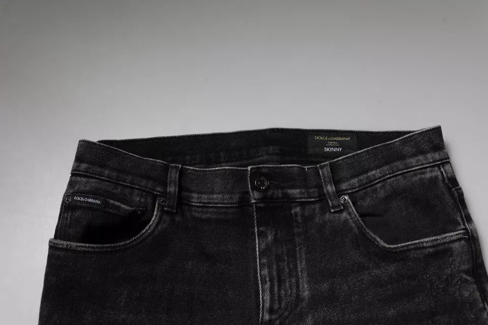 Dolce & Gabbana Black Cotton Stretch Skinny Men Denim Men's Jeans (Pre-Owned)