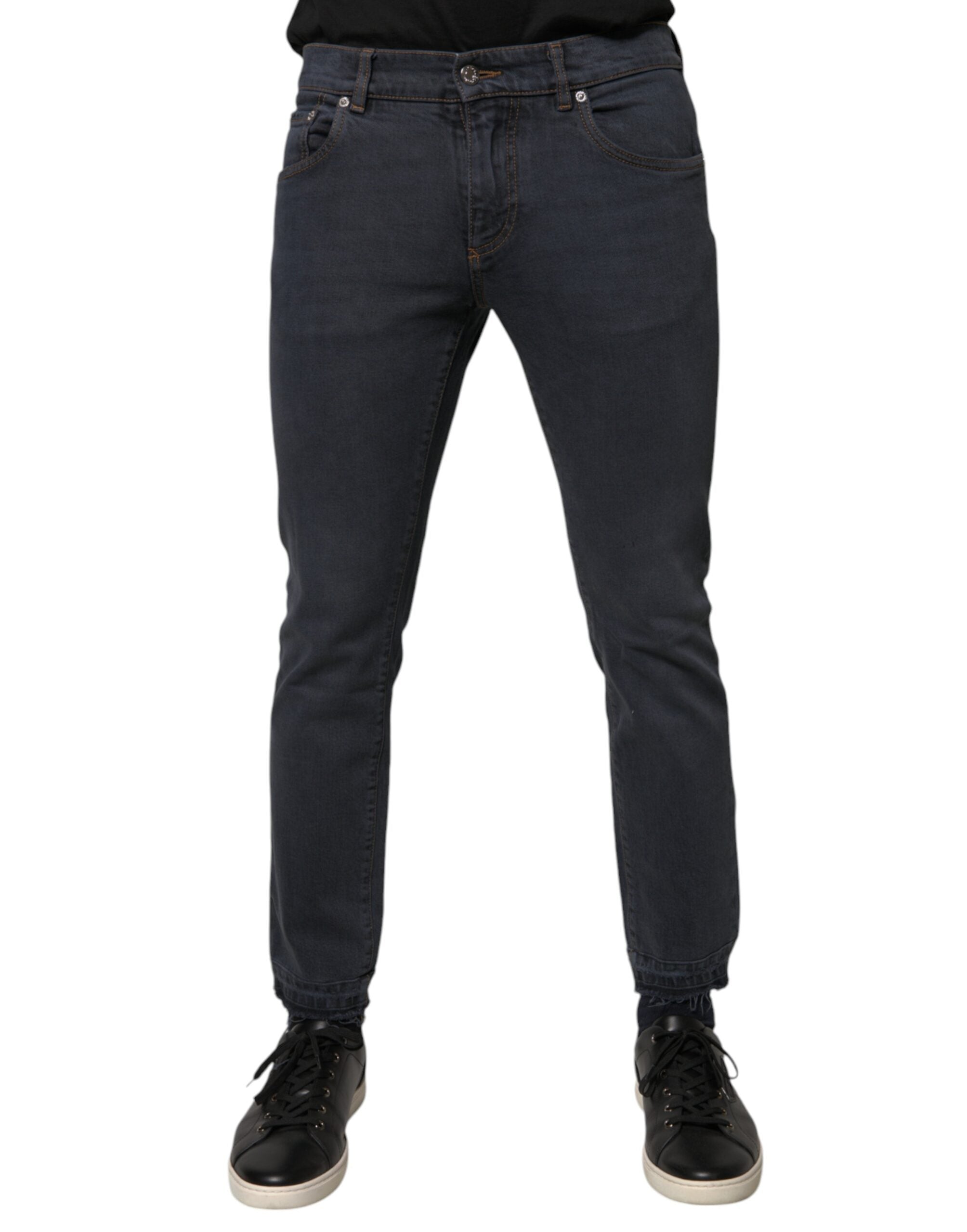 Dolce & Gabbana Dark Gray Cotton Skinny Denim Men's Jeans