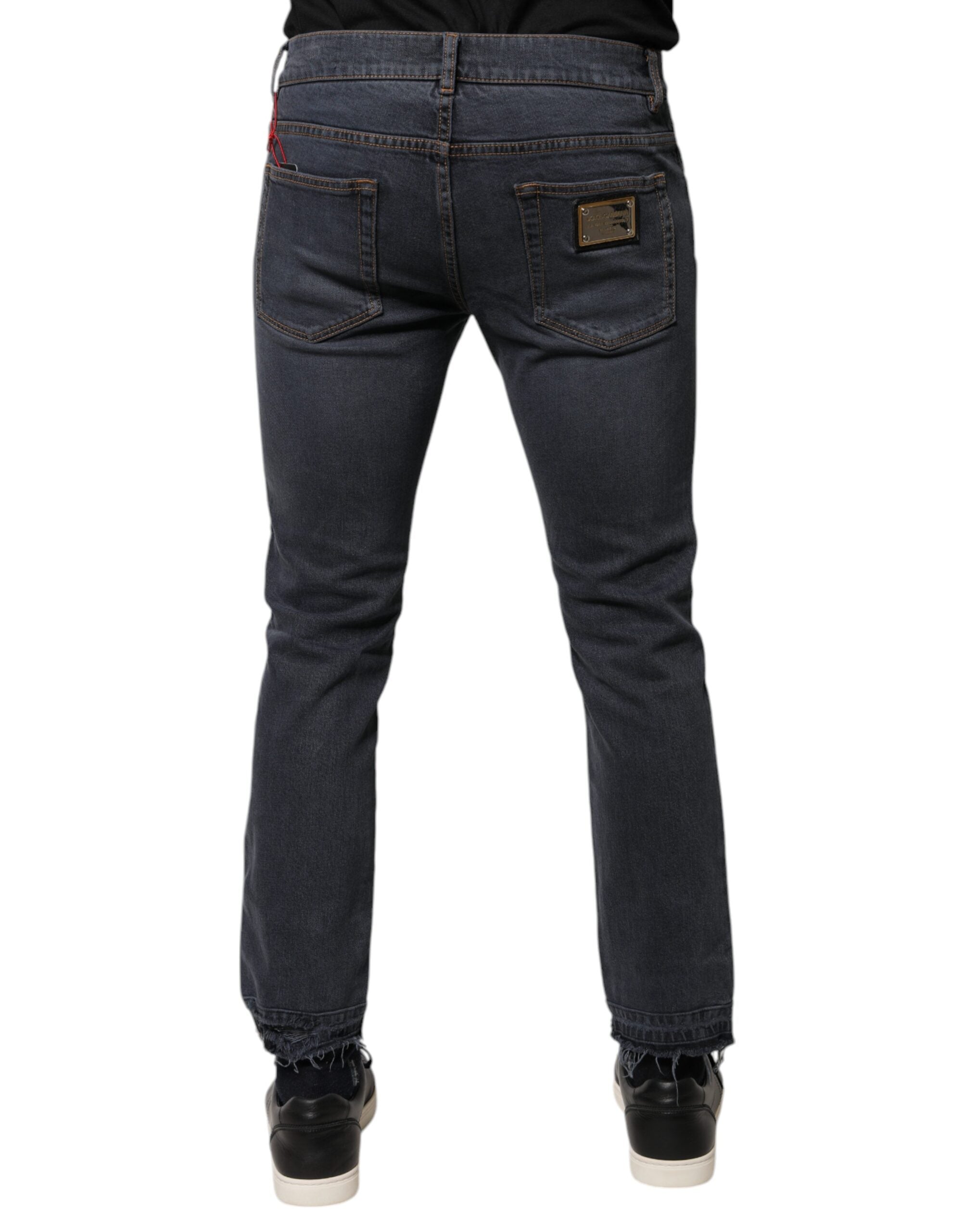 Dolce & Gabbana Dark Gray Cotton Skinny Denim Men's Jeans