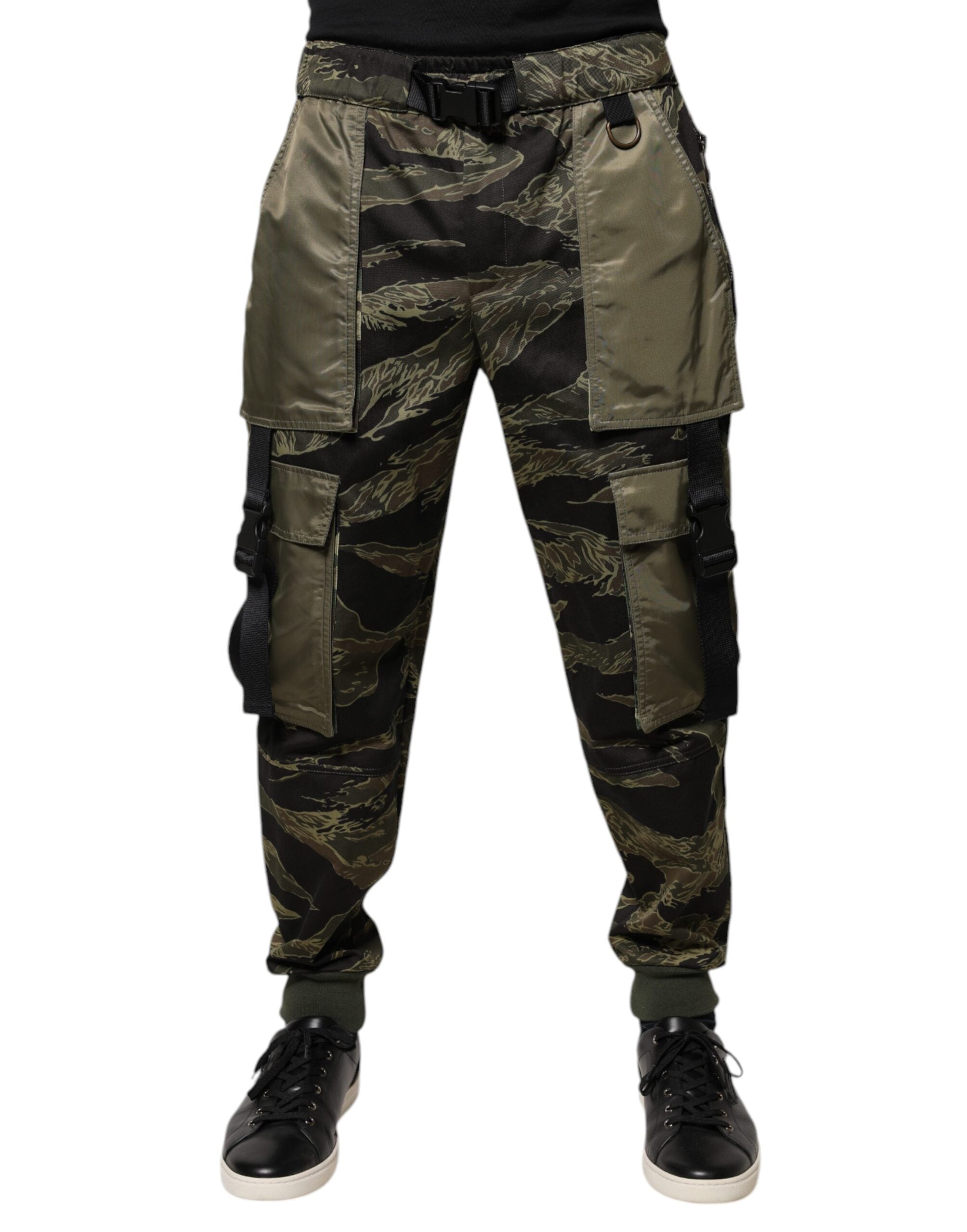 Dolce & Gabbana Green Cotton Jogger Cargo Men's Pants