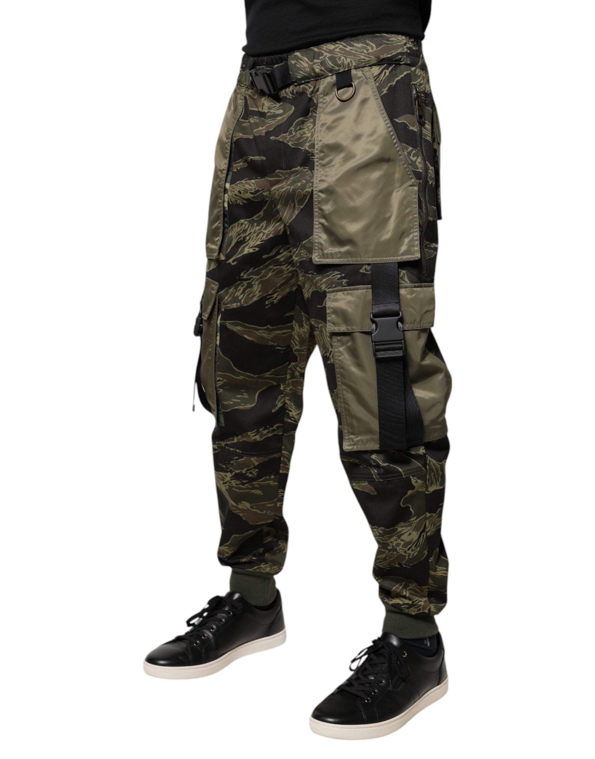 Dolce & Gabbana Green Cotton Jogger Cargo Men's Pants