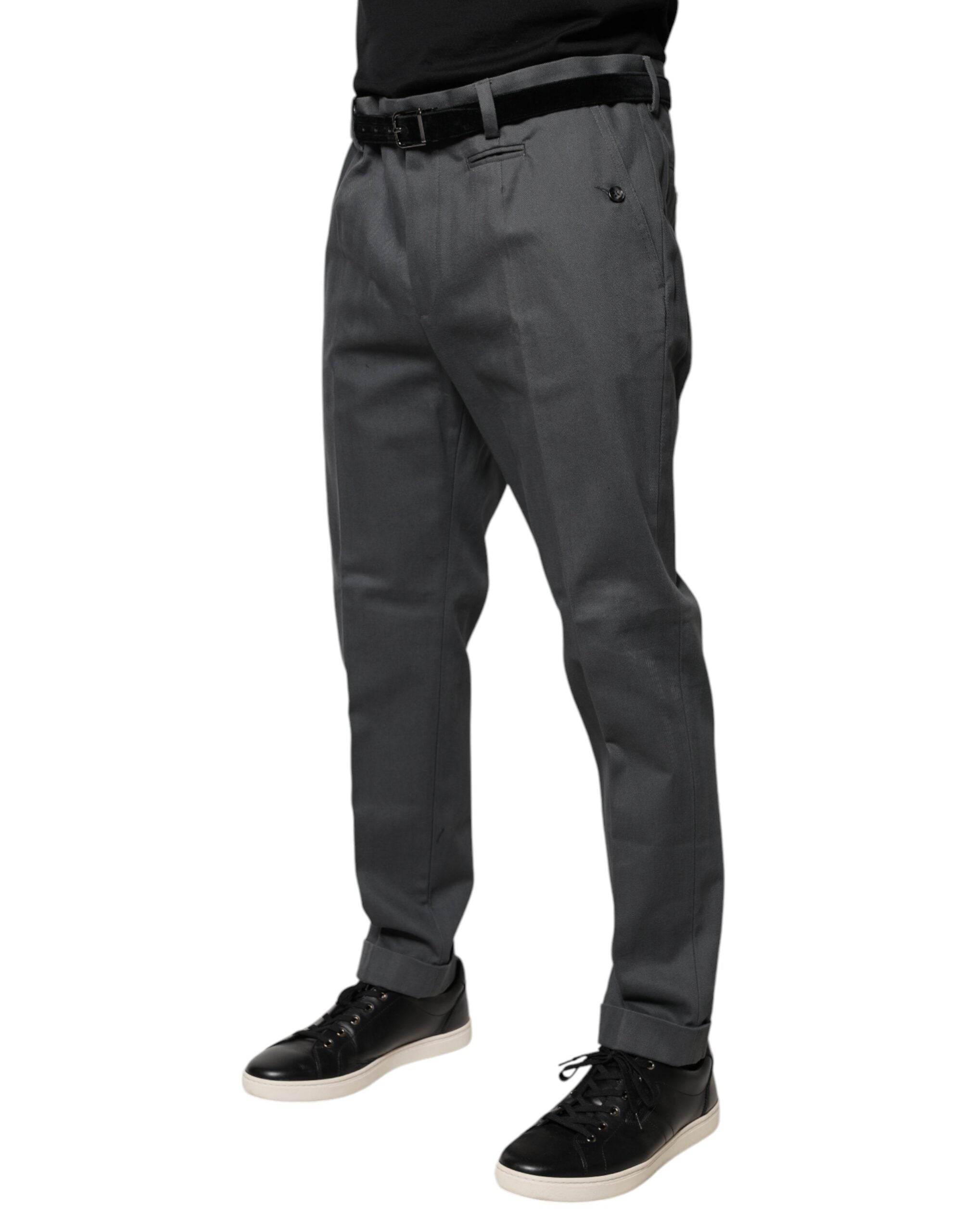 Dolce & Gabbana Gray Tapered Formal Dress Men's Pants