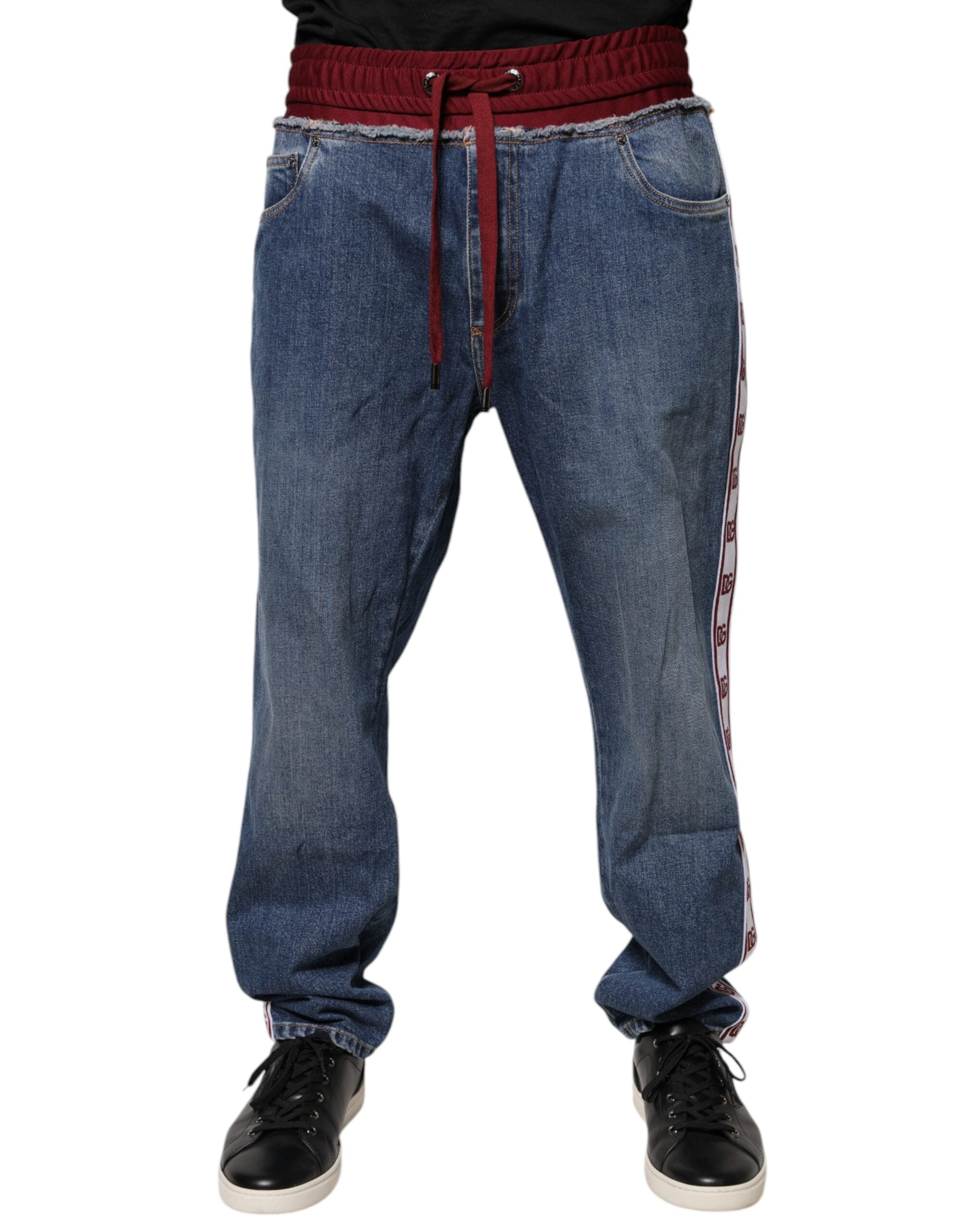 Dolce & Gabbana Blue Cotton Stretch Straight Denim Men's Jeans (Pre-Owned)