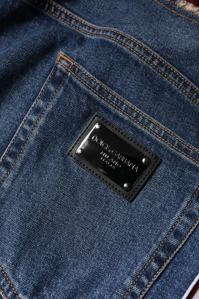 Dolce & Gabbana Blue Cotton Stretch Straight Denim Men's Jeans (Pre-Owned)