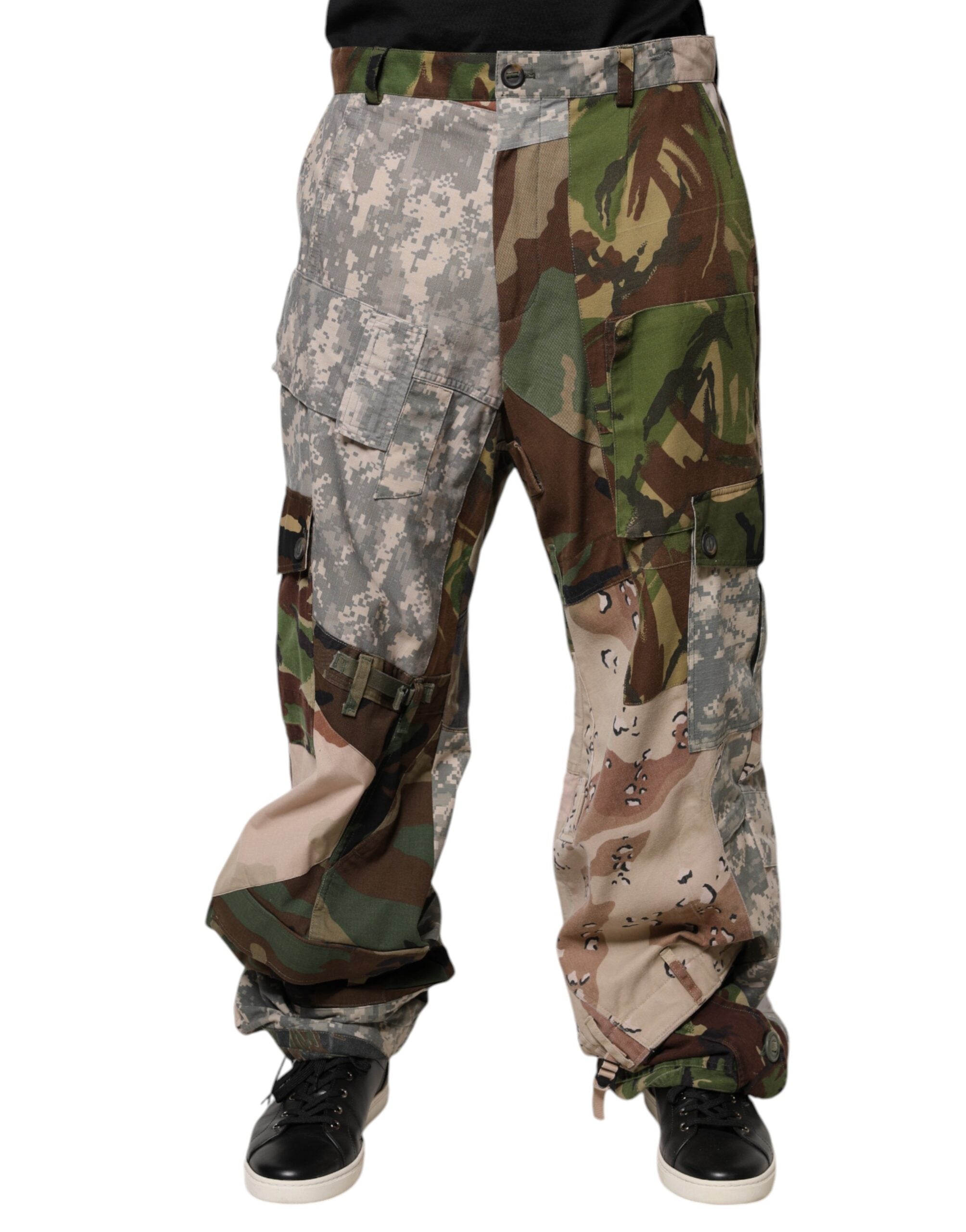 Dolce & Gabbana Multicolor Patchwork Camouflage Cargo Men's Pants