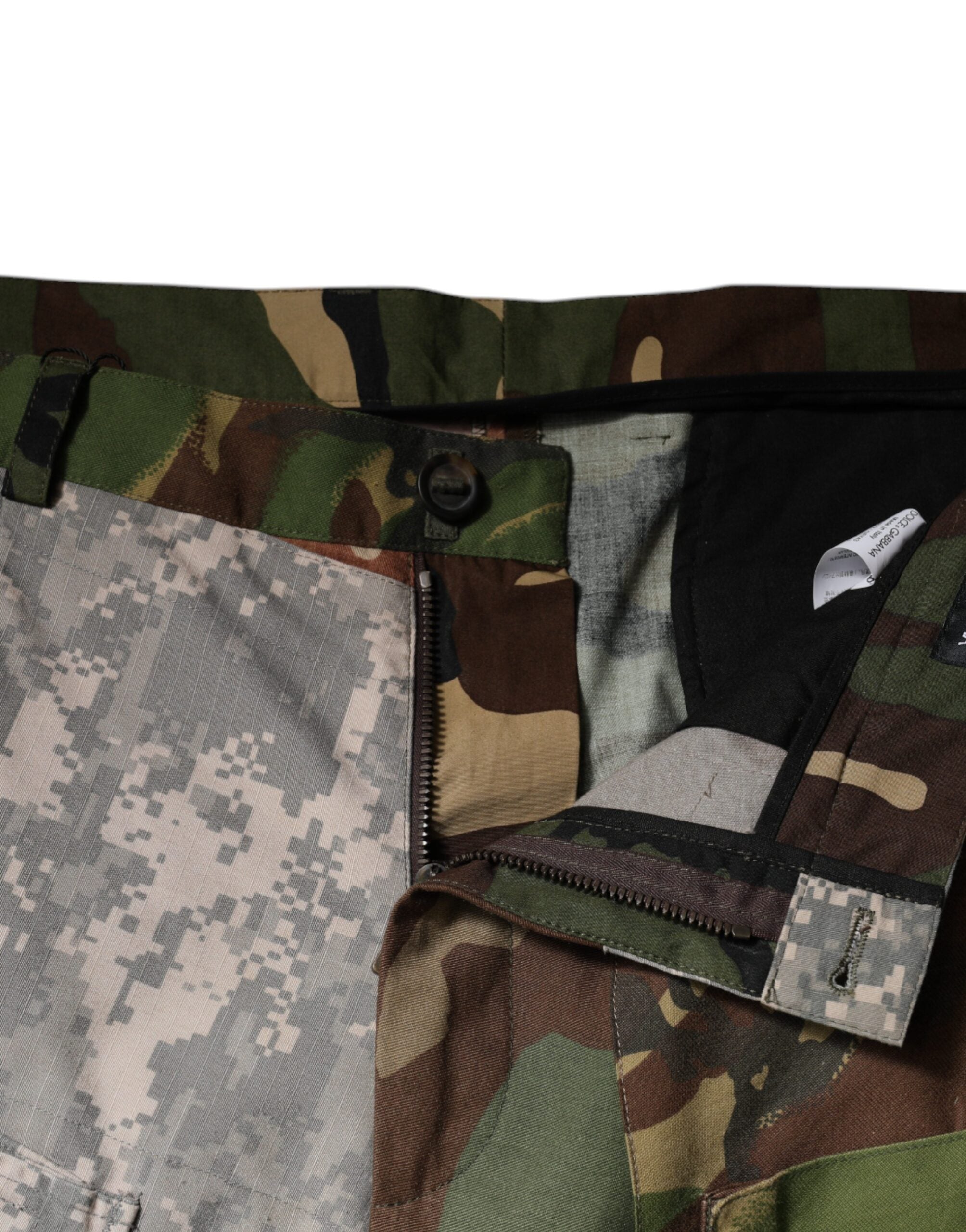 Dolce & Gabbana Multicolor Patchwork Camouflage Cargo Men's Pants