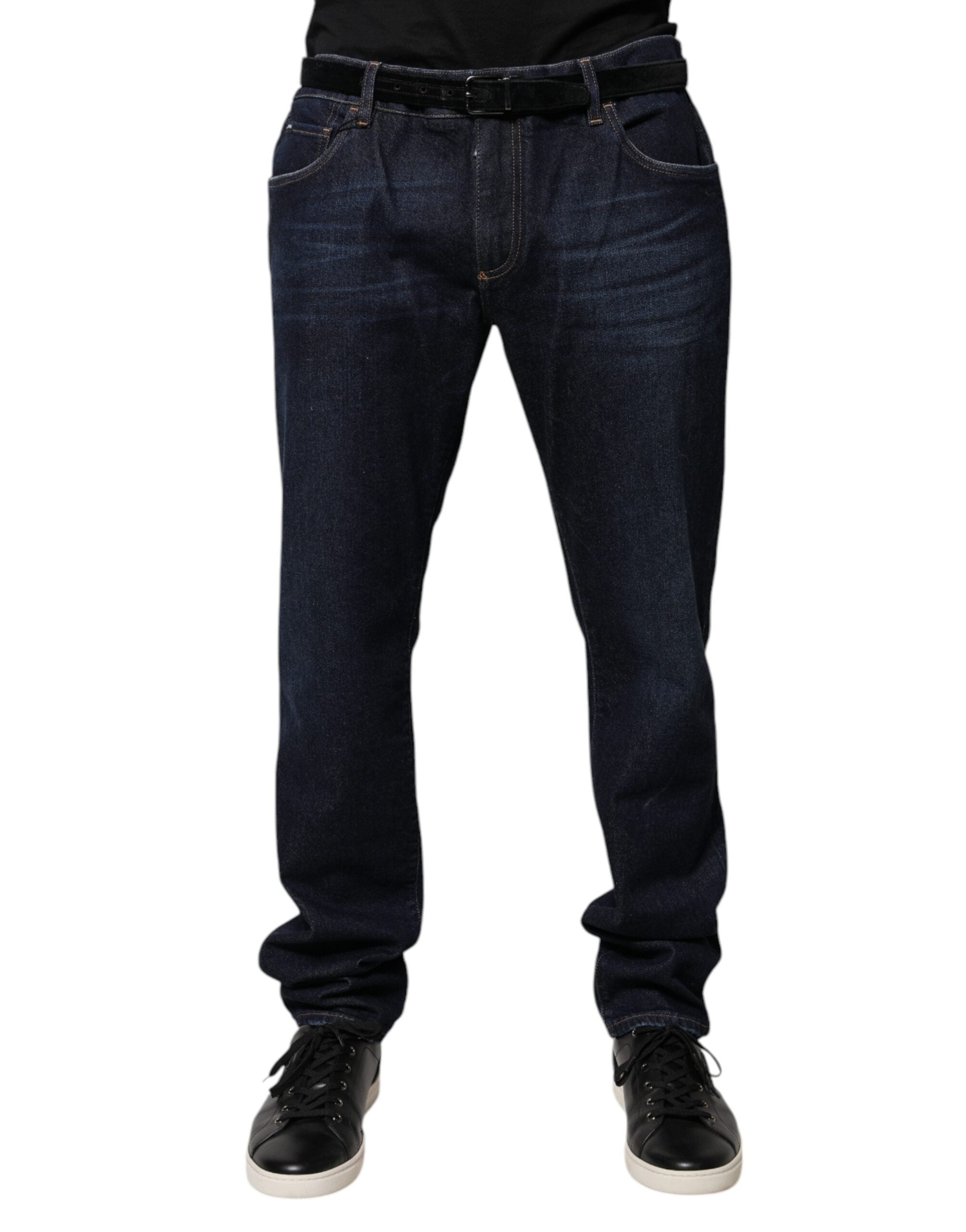 Dolce & Gabbana Dark Blue Cotton Skinny Denim Men's Jeans