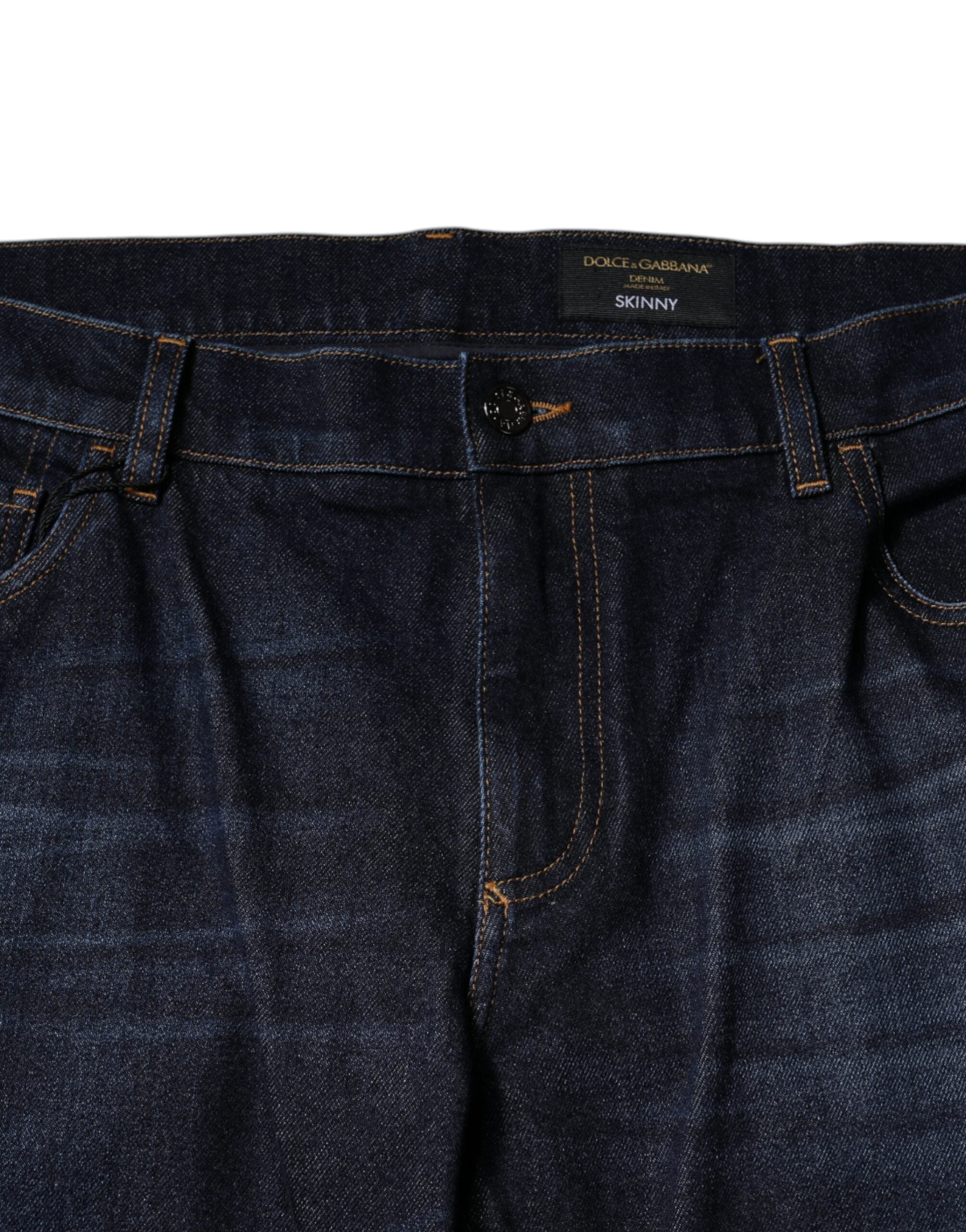Dolce & Gabbana Dark Blue Cotton Skinny Denim Men's Jeans