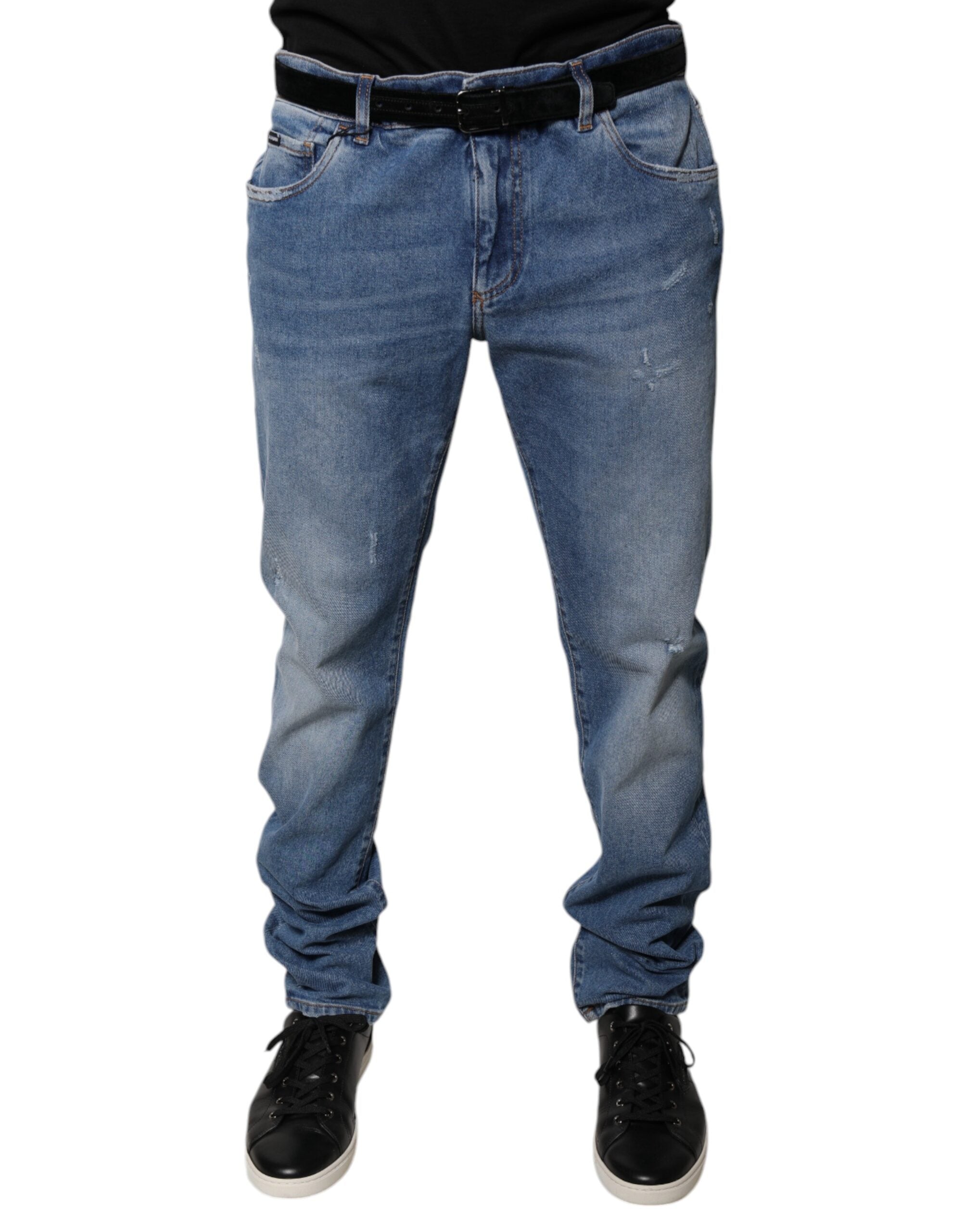 Dolce & Gabbana Light Blue Cotton Men Skinny Denim Men's Jeans