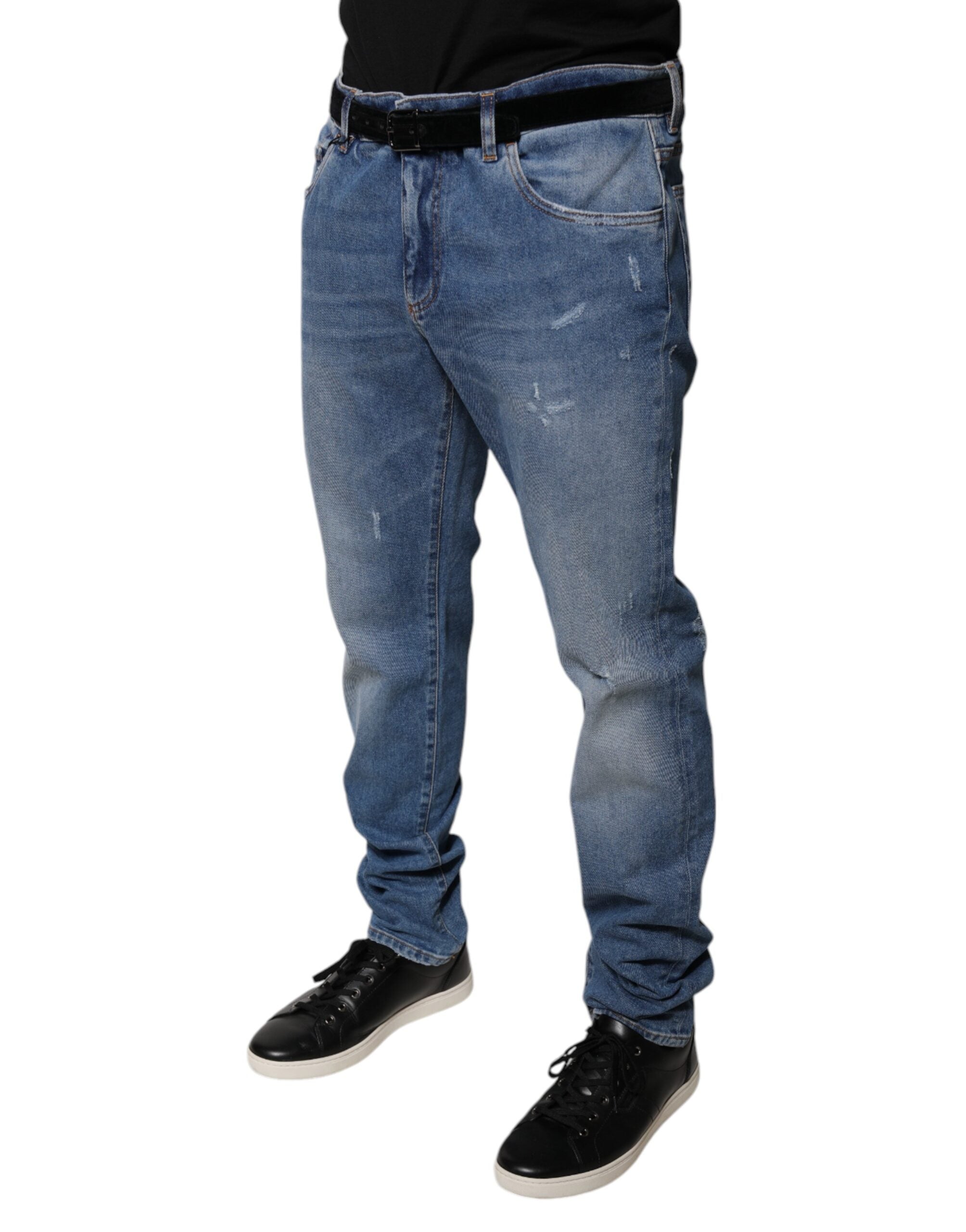 Dolce & Gabbana Light Blue Cotton Men Skinny Denim Men's Jeans