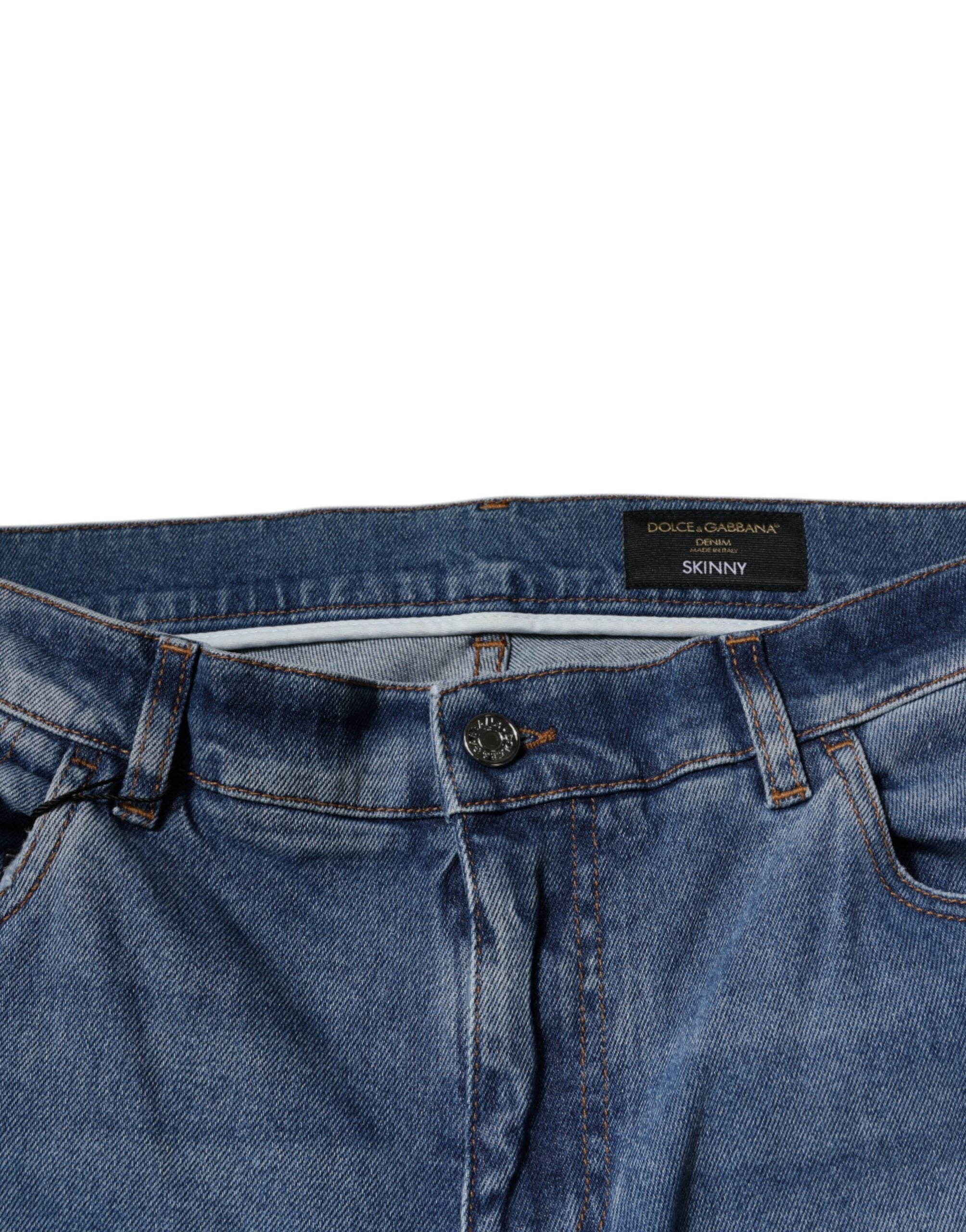 Dolce & Gabbana Light Blue Cotton Men Skinny Denim Men's Jeans