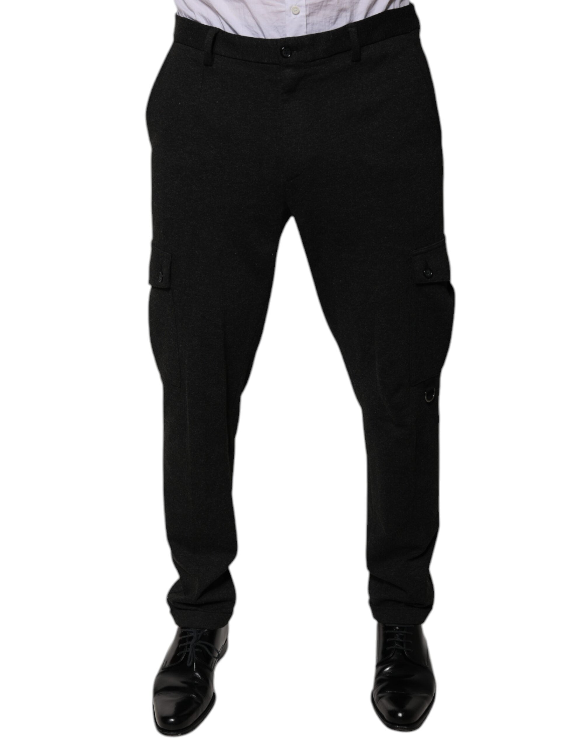 Dolce & Gabbana Black Viscose Cargo Men Casual Men's Pants