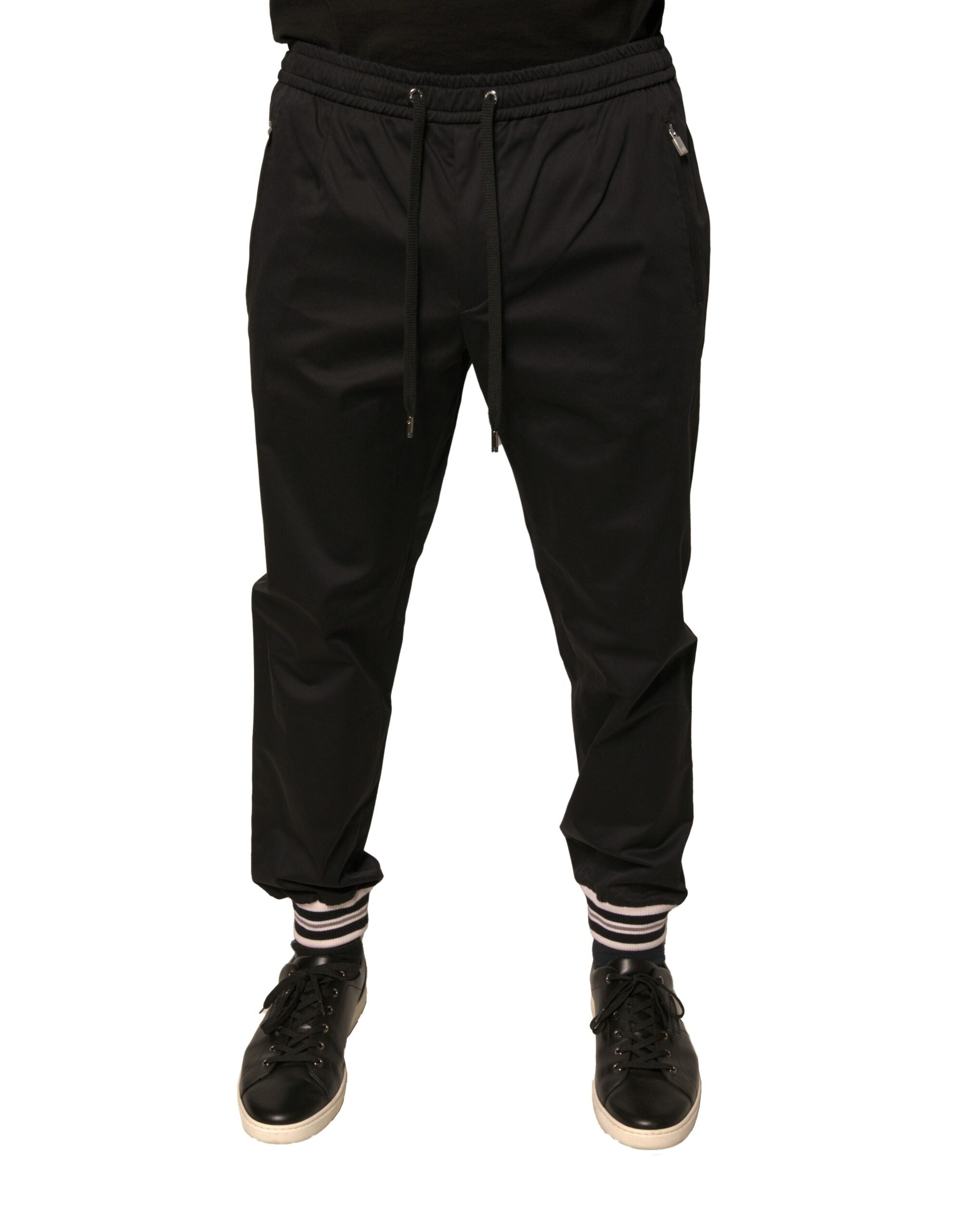 Dolce & Gabbana Black Cotton Stretch Jogger SweatMen's Men's Pants
