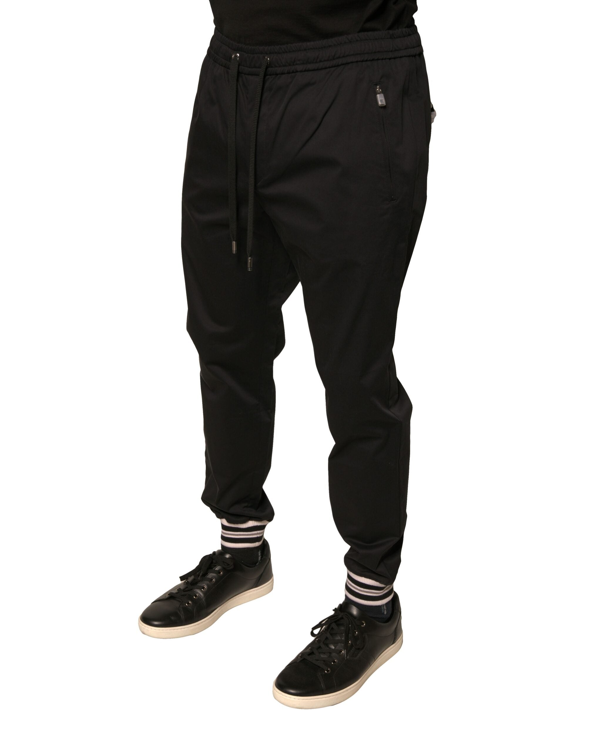 Dolce & Gabbana Black Cotton Stretch Jogger SweatMen's Men's Pants