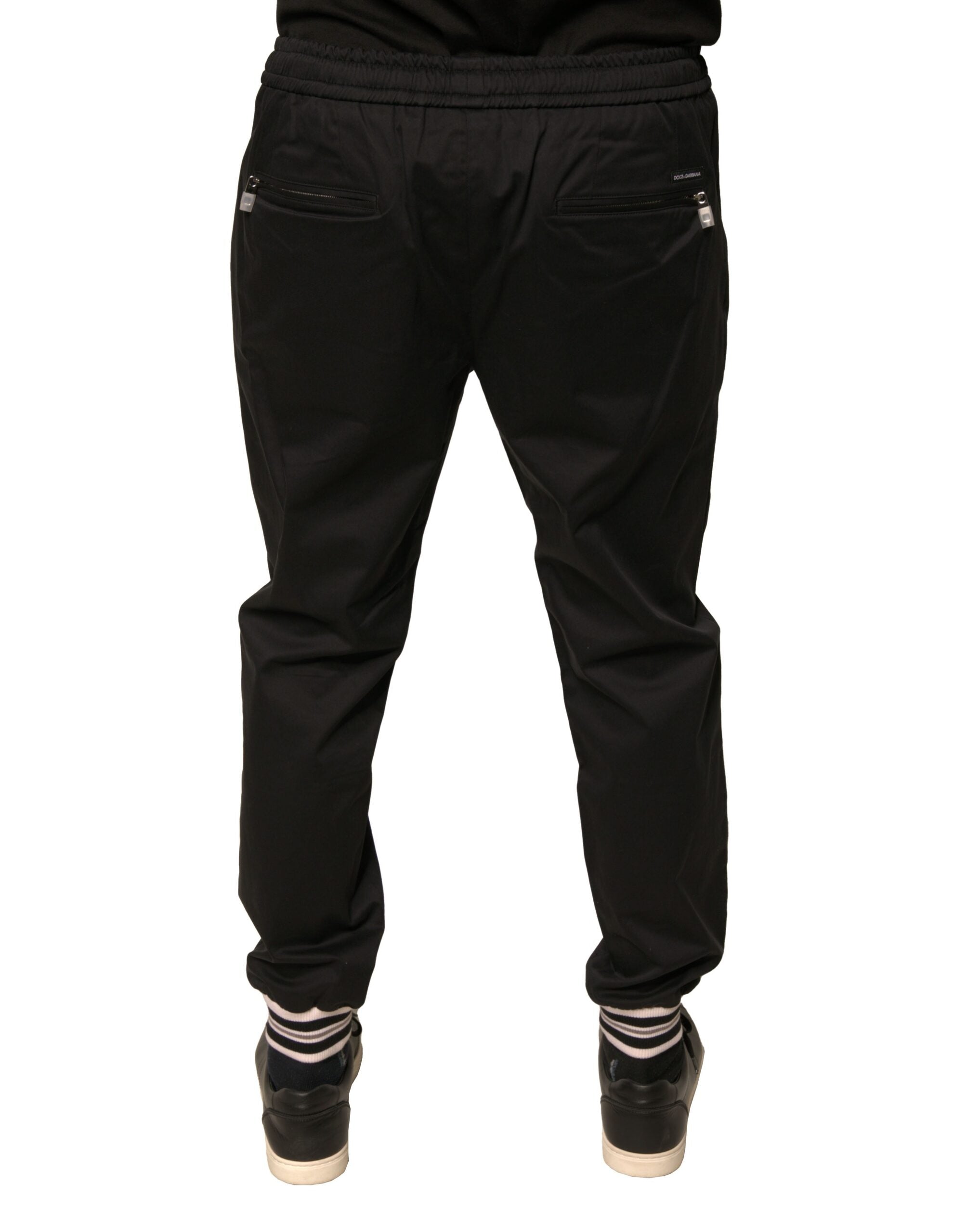 Dolce & Gabbana Black Cotton Stretch Jogger SweatMen's Men's Pants