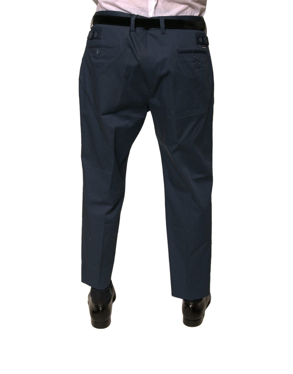 Dolce & Gabbana Blue Cotton Men Skinny Dress Men's Pants