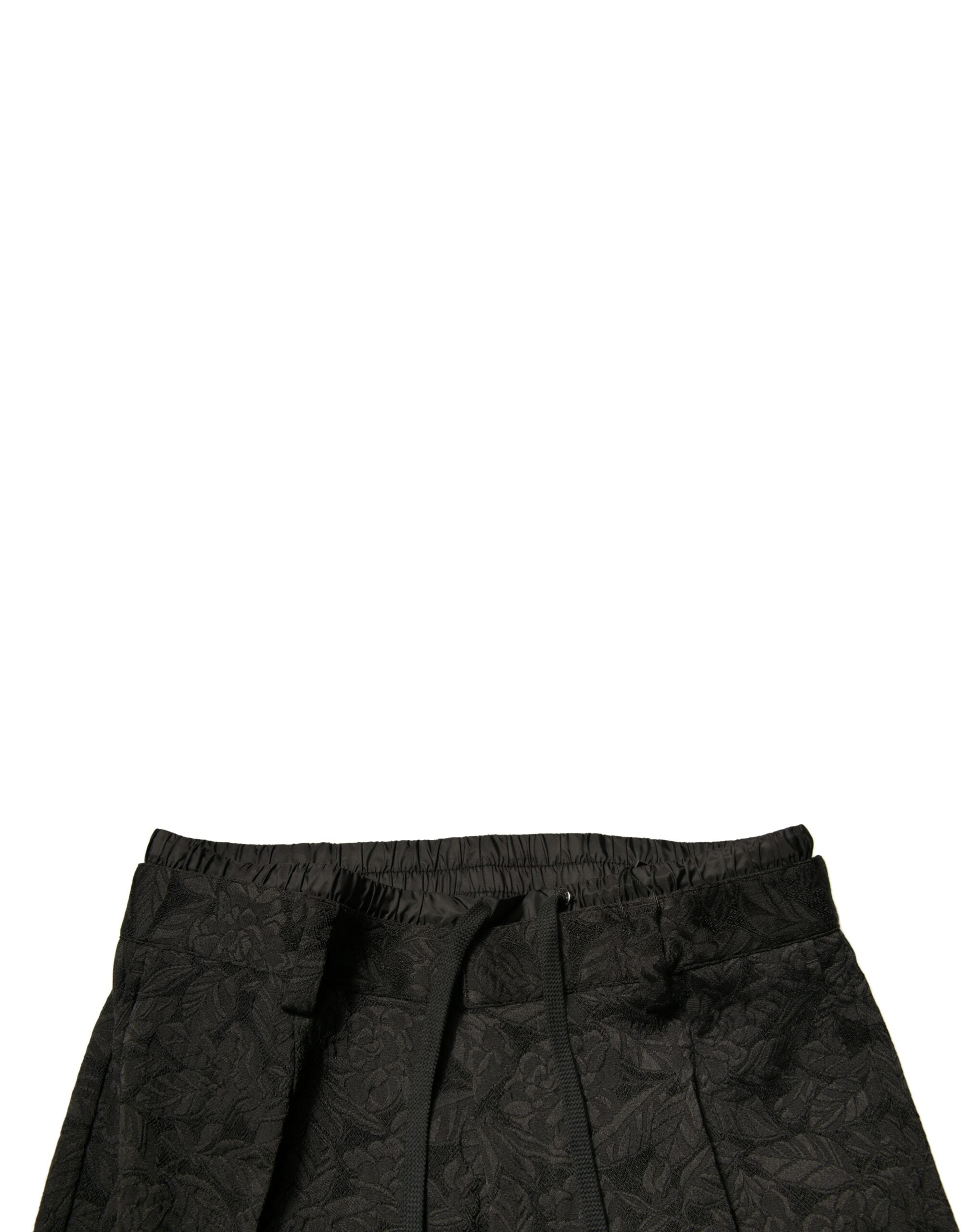 Dolce & Gabbana Black Brocade Polyester Skinny Men Dress Men's Pants