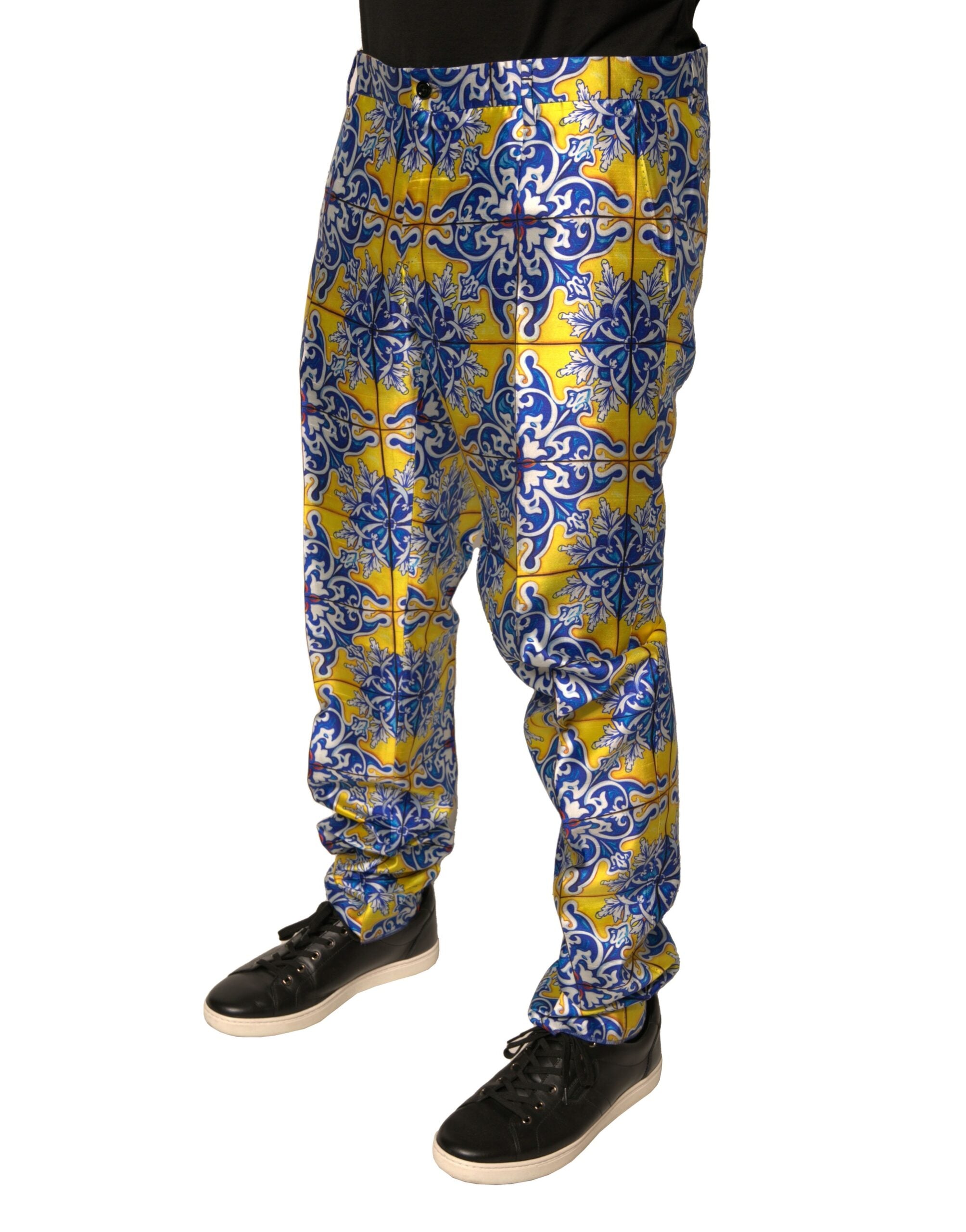 Dolce & Gabbana Multicolor MajolicaSilk Skinny Men's Pants (Pre-Owned)
