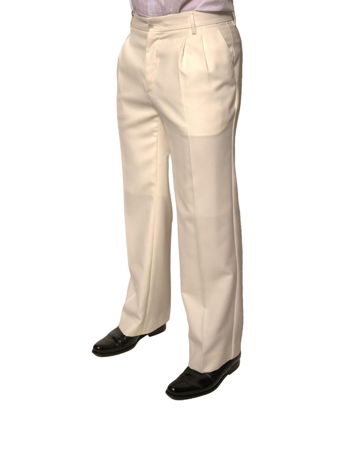Dolce & Gabbana Off White Straight Dress Men's Pants