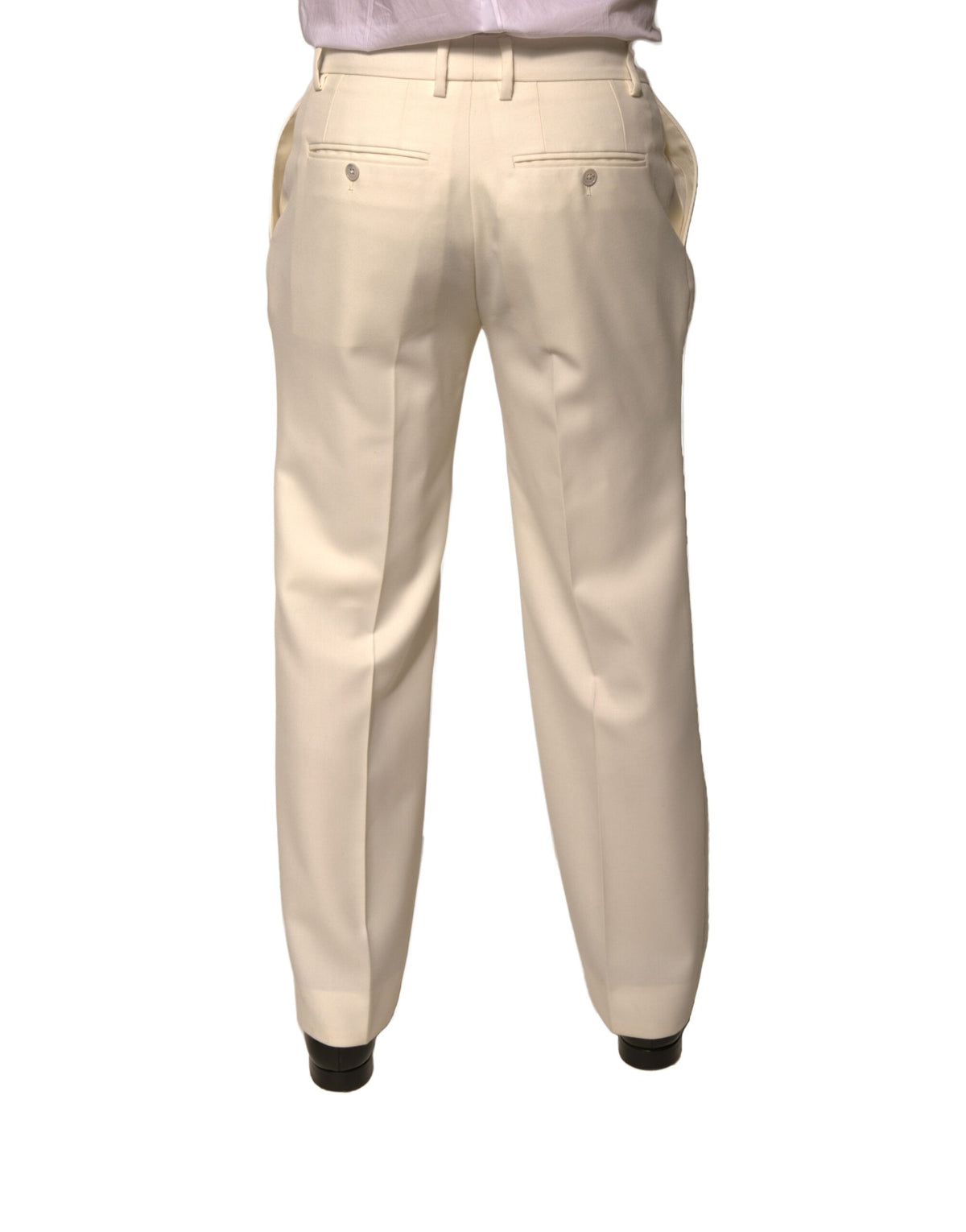 Dolce & Gabbana Off White Straight Dress Men's Pants