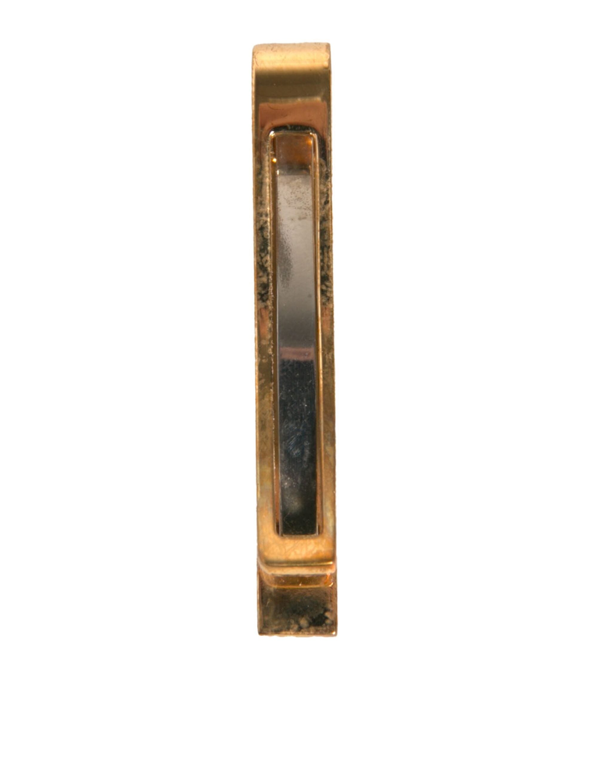 Dolce & Gabbana Gold Tone Brass Logo Branded Tie Clip Men's Bar