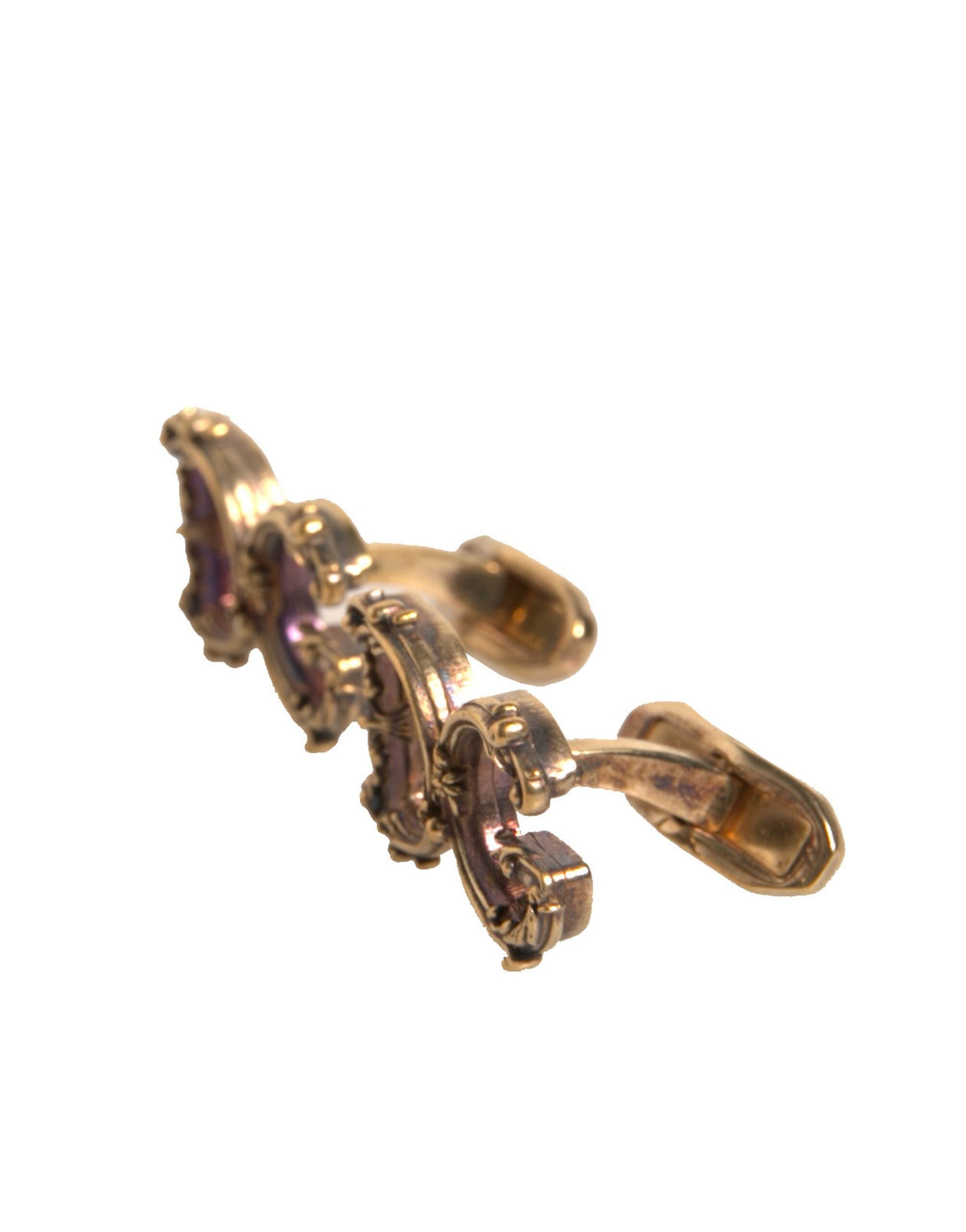 Dolce & Gabbana Gold Tone 925 Sterling Silver DG Logo Men's Cufflink