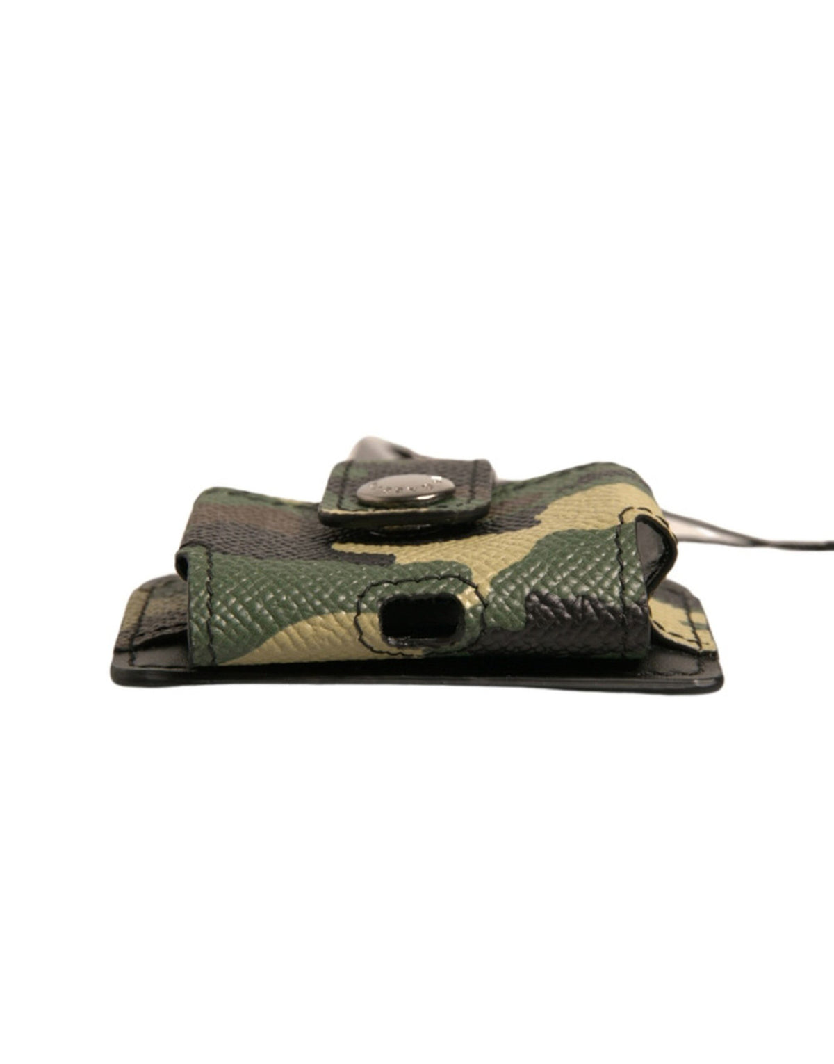 Dolce & Gabbana Multicolor Camouflage Leather Metal Airpods Men's Case