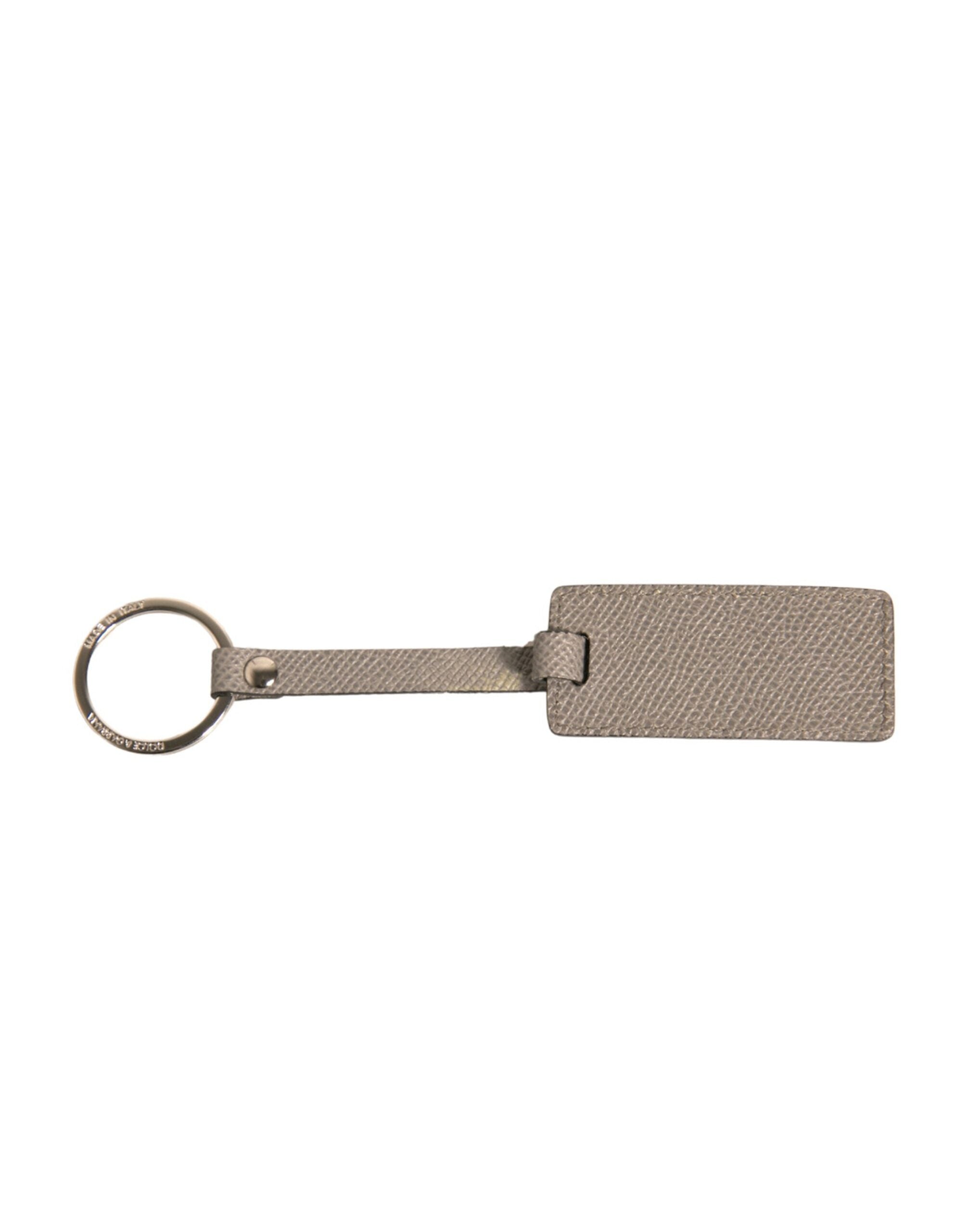 Dolce & Gabbana Beige DG Logo Leather Gold Metal Men Keychain Men's Keyring (Pre-Owned)