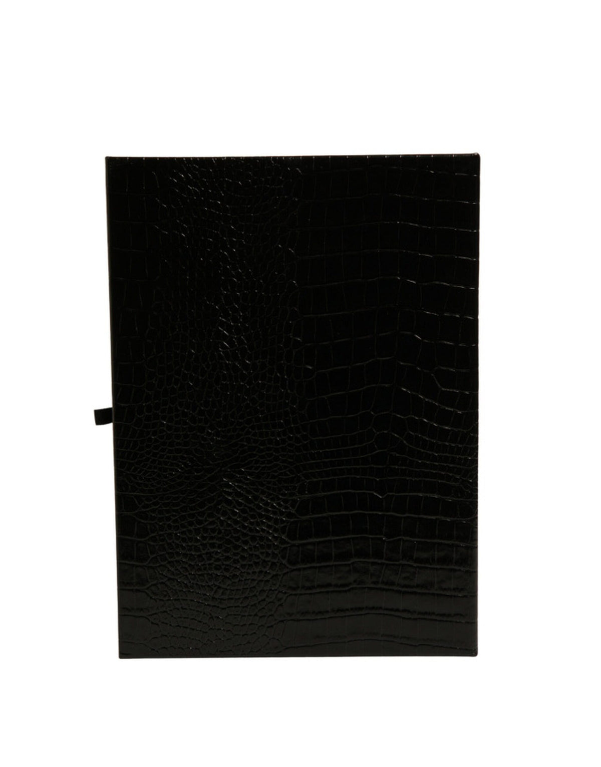 Dolce & Gabbana Elegant Black Leather Logo Plaque Holder Catalogue Men's Case