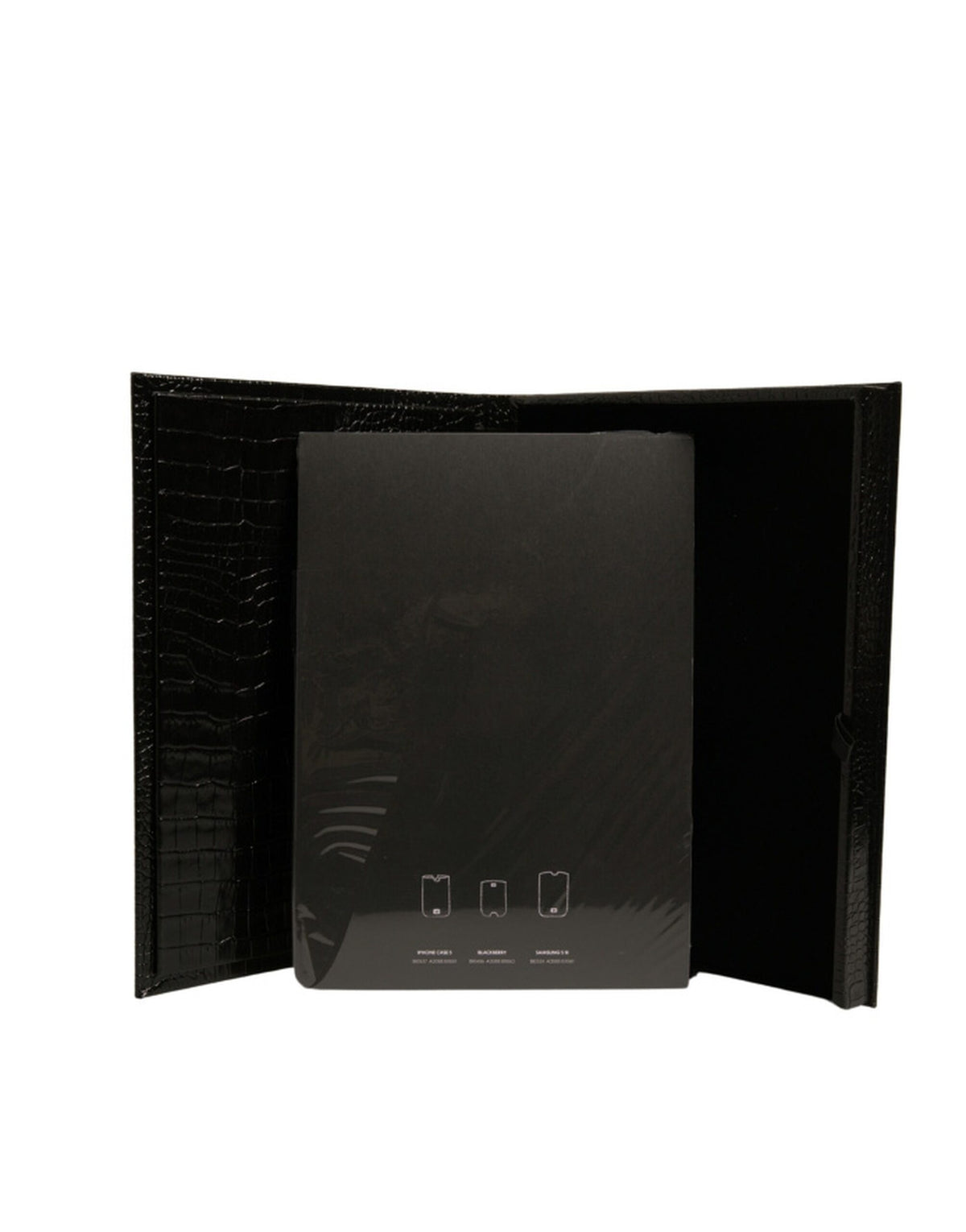 Dolce & Gabbana Elegant Black Leather Logo Plaque Holder Catalogue Men's Case