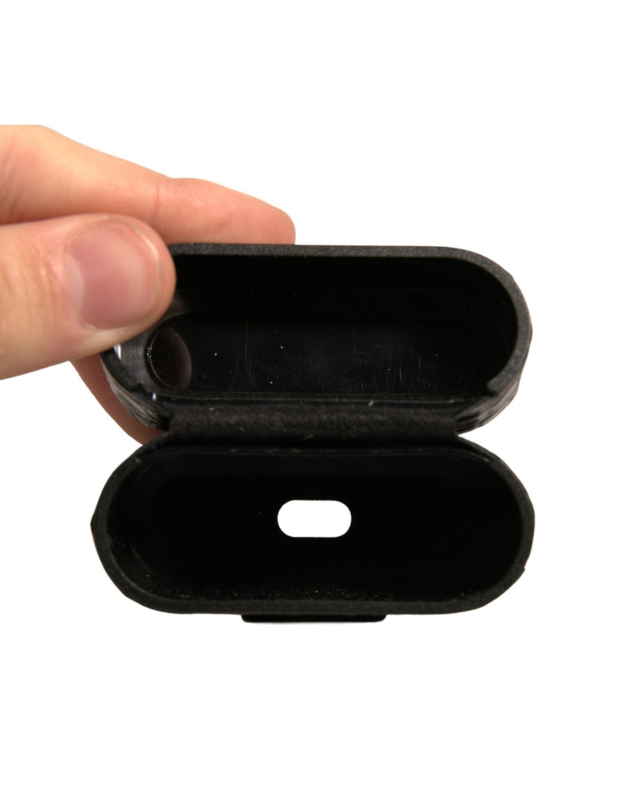 Dolce & Gabbana Black Leather Metal Logo Plaque Holder Airpods Men's Case