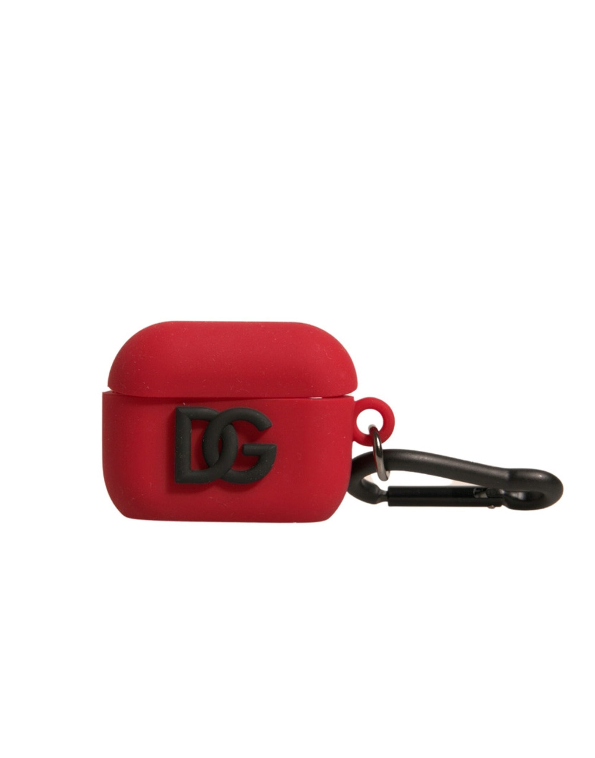Dolce & Gabbana Red Silicone Rubber Logo Embossed Airpods Men's Case