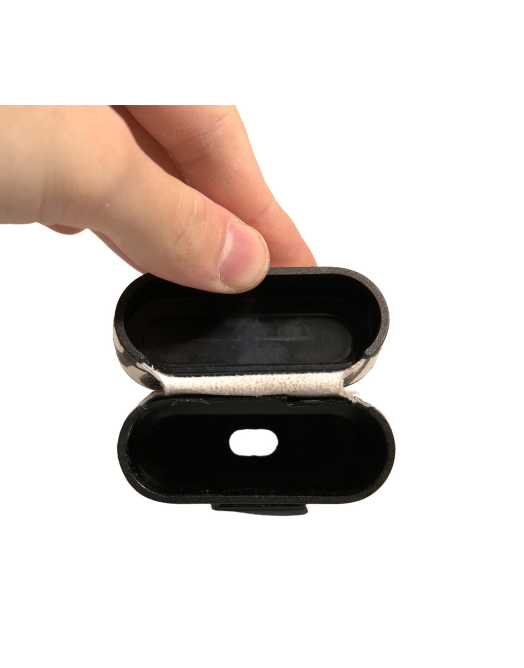 Dolce & Gabbana Black White Leather Scribble Embossed Logo Airpods Case (Pre-Owned)