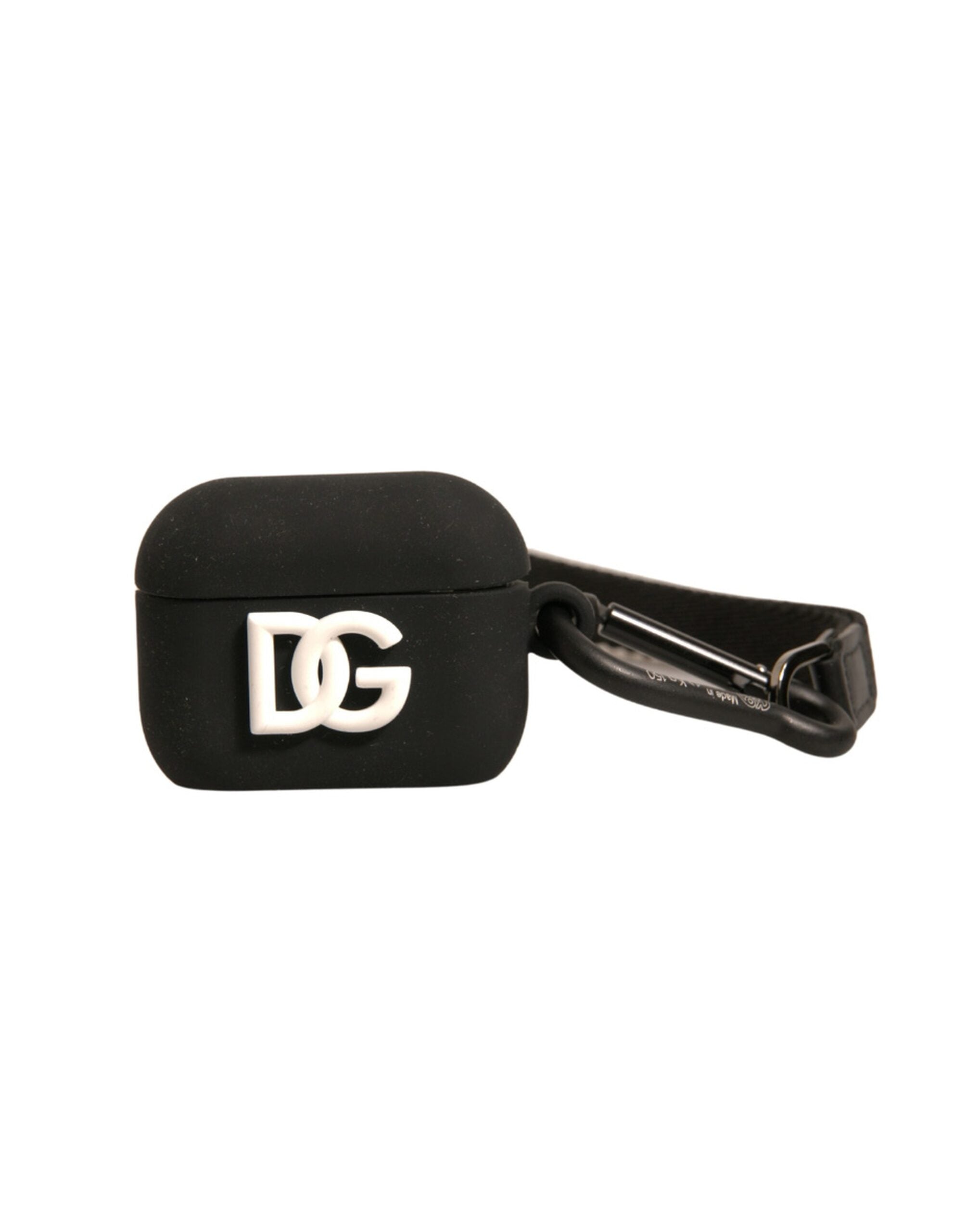 Dolce & Gabbana Black Silicone Rubber Logo Embossed Airpods Men's Case