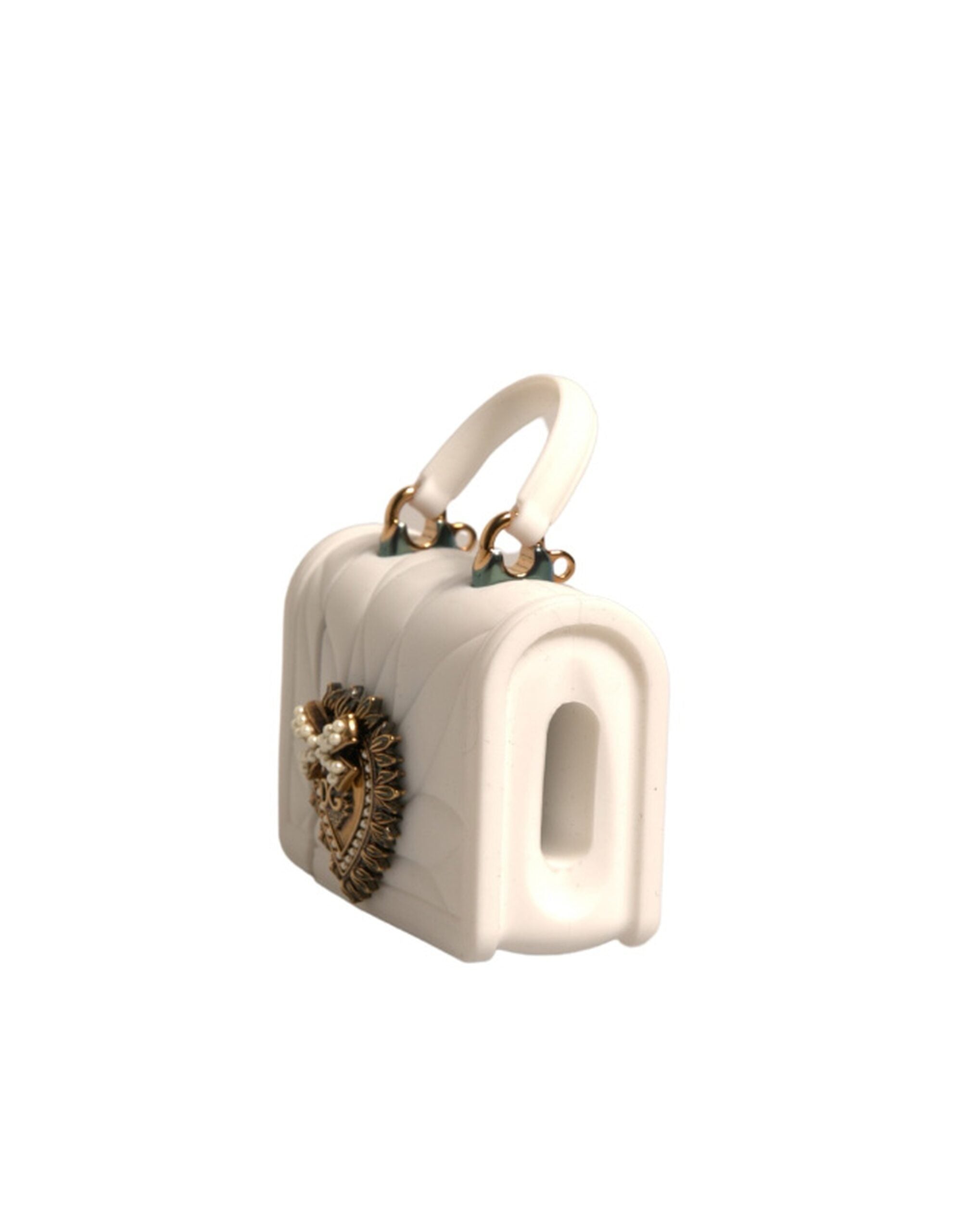 Dolce & Gabbana White Silicone Devotion Heart Cover Hand Bag Airpod Women's Case (Pre-Owned)