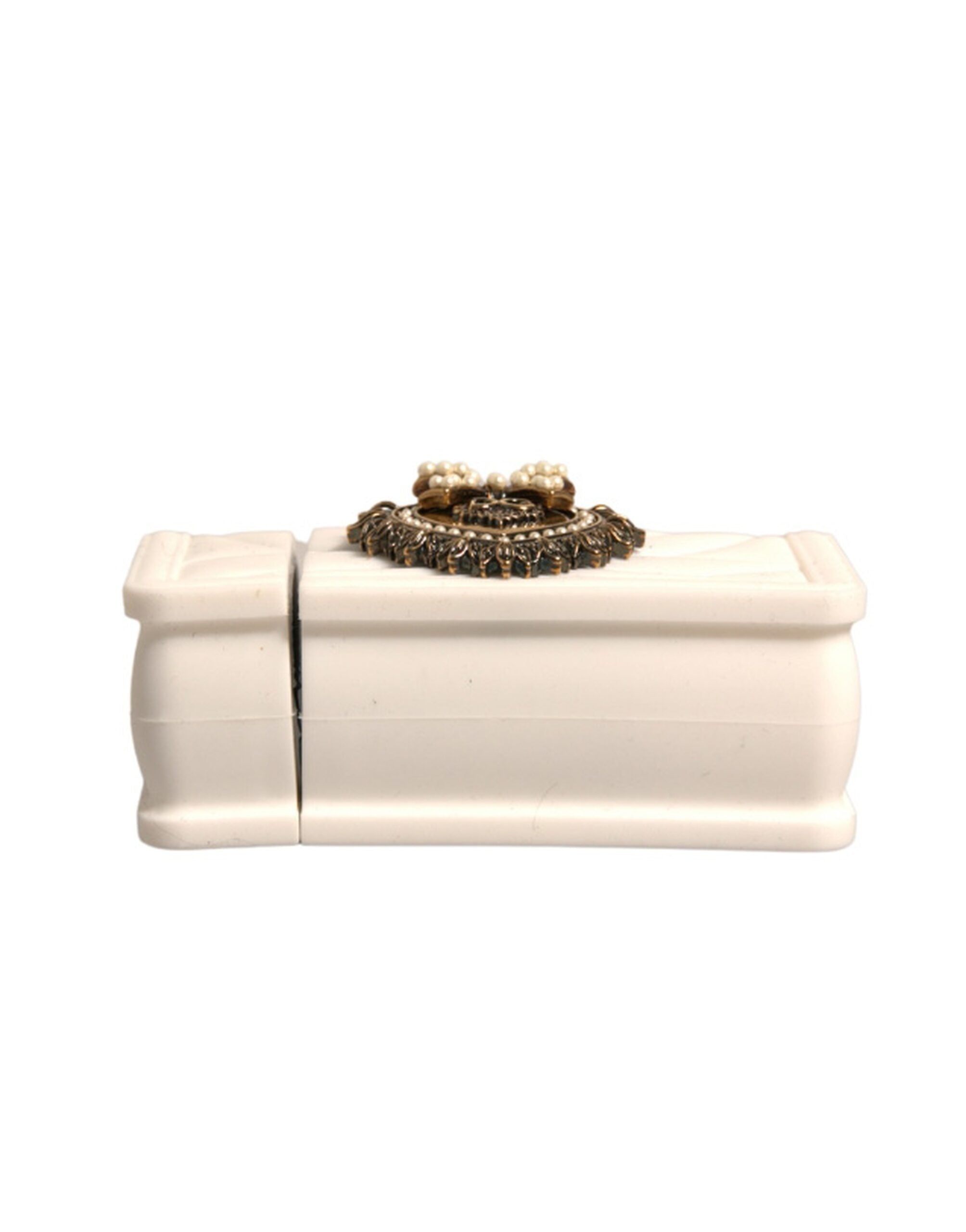 Dolce & Gabbana White Silicone Devotion Heart Cover Hand Bag Airpod Women's Case (Pre-Owned)