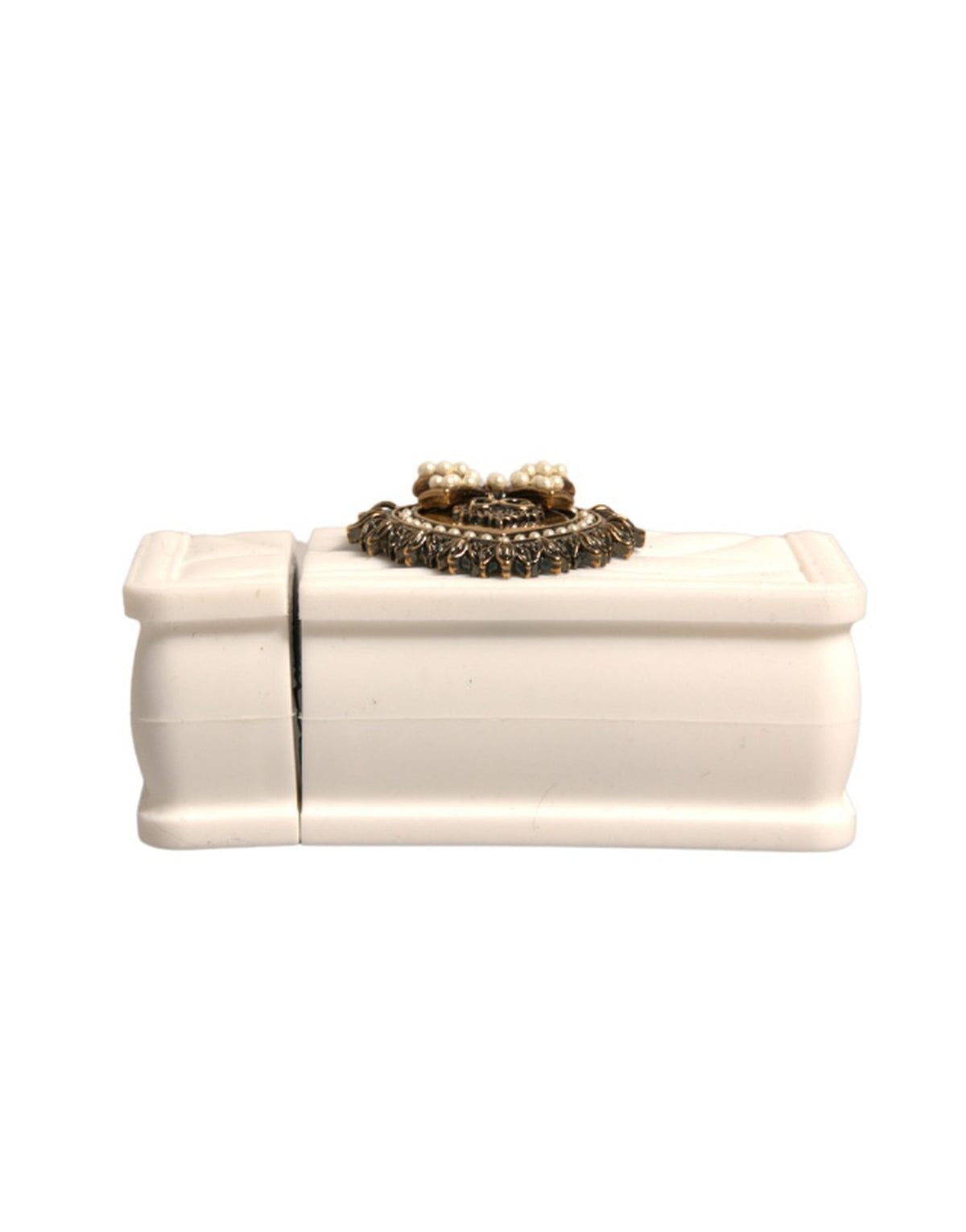 Dolce & Gabbana White Silicone Devotion Heart Cover Hand Bag Airpod Women's Case (Pre-Owned)