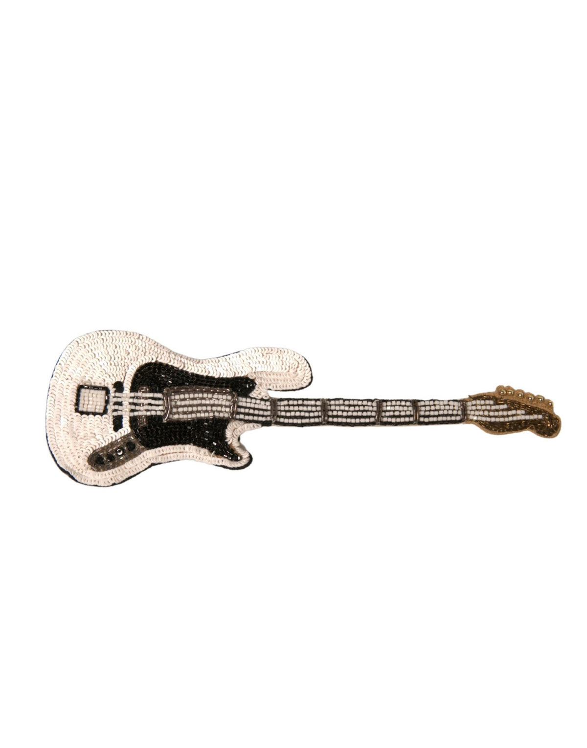 Dolce & Gabbana Gold Brass Beaded Guitar Pin Women's Brooch (Pre-Owned)