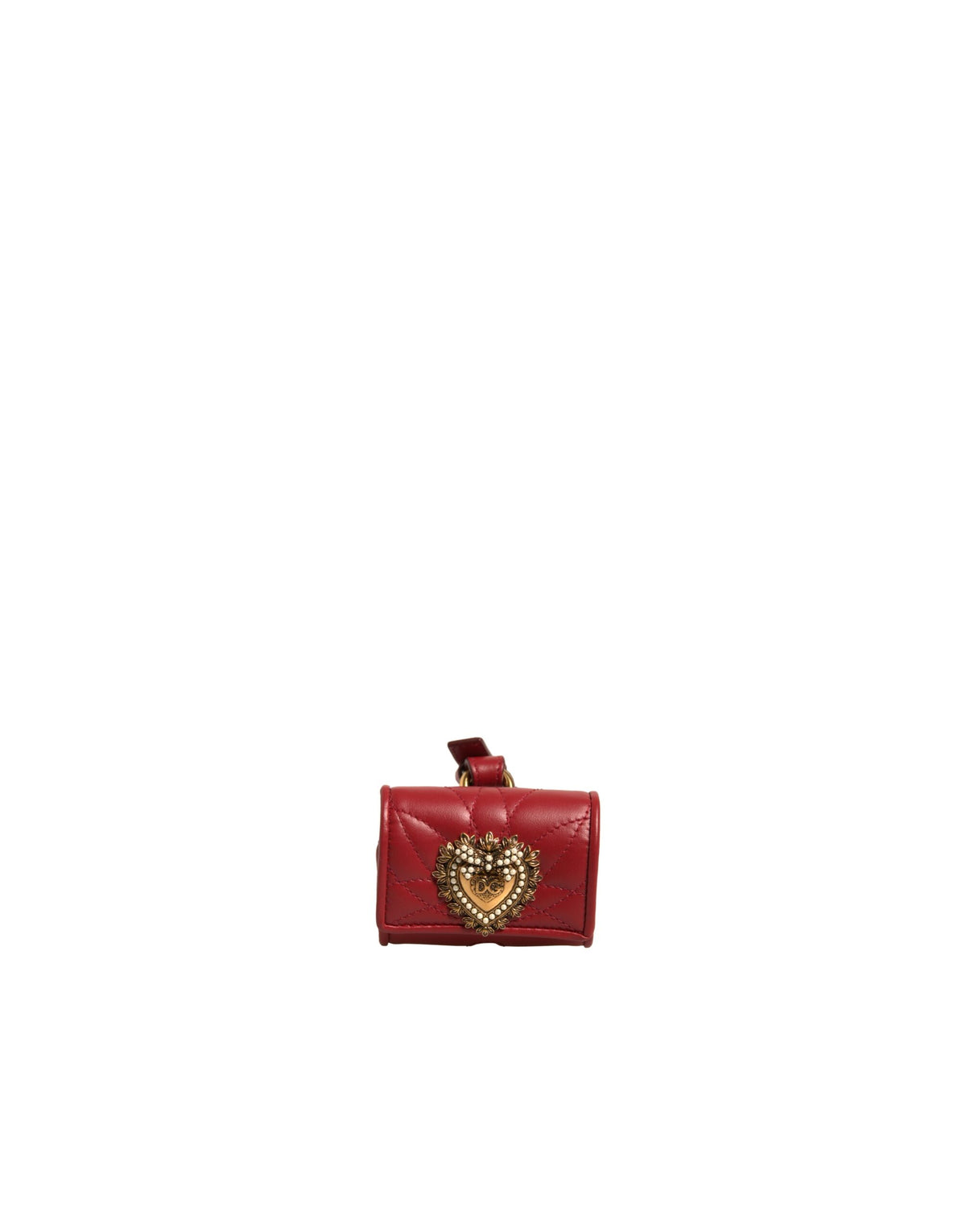 Dolce & Gabbana Black Leather Devotion Heart Strap Airpod Women's Case