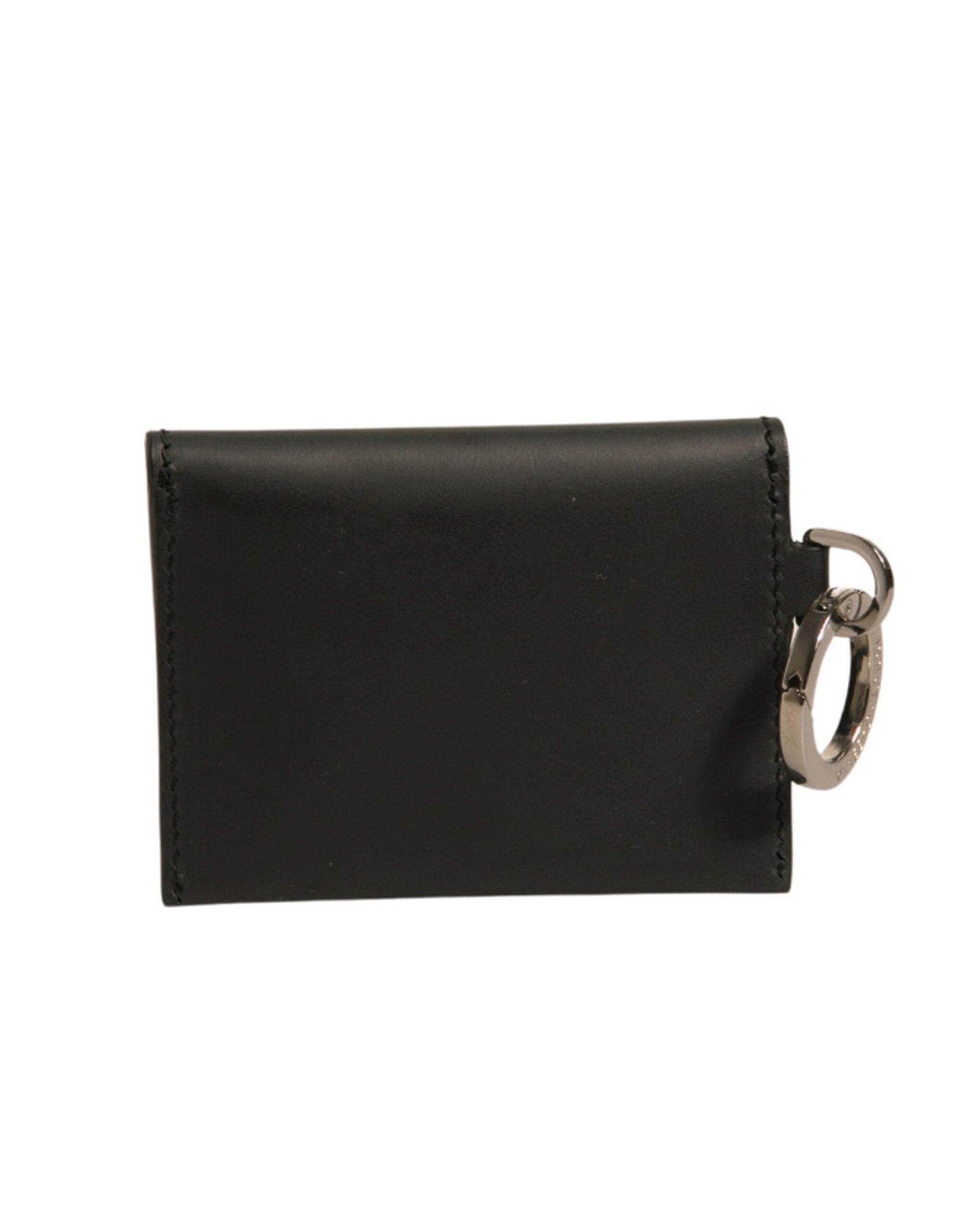 Dolce & Gabbana Black Leather Card Case Keychain Key Women's Holder (Pre-Owned)