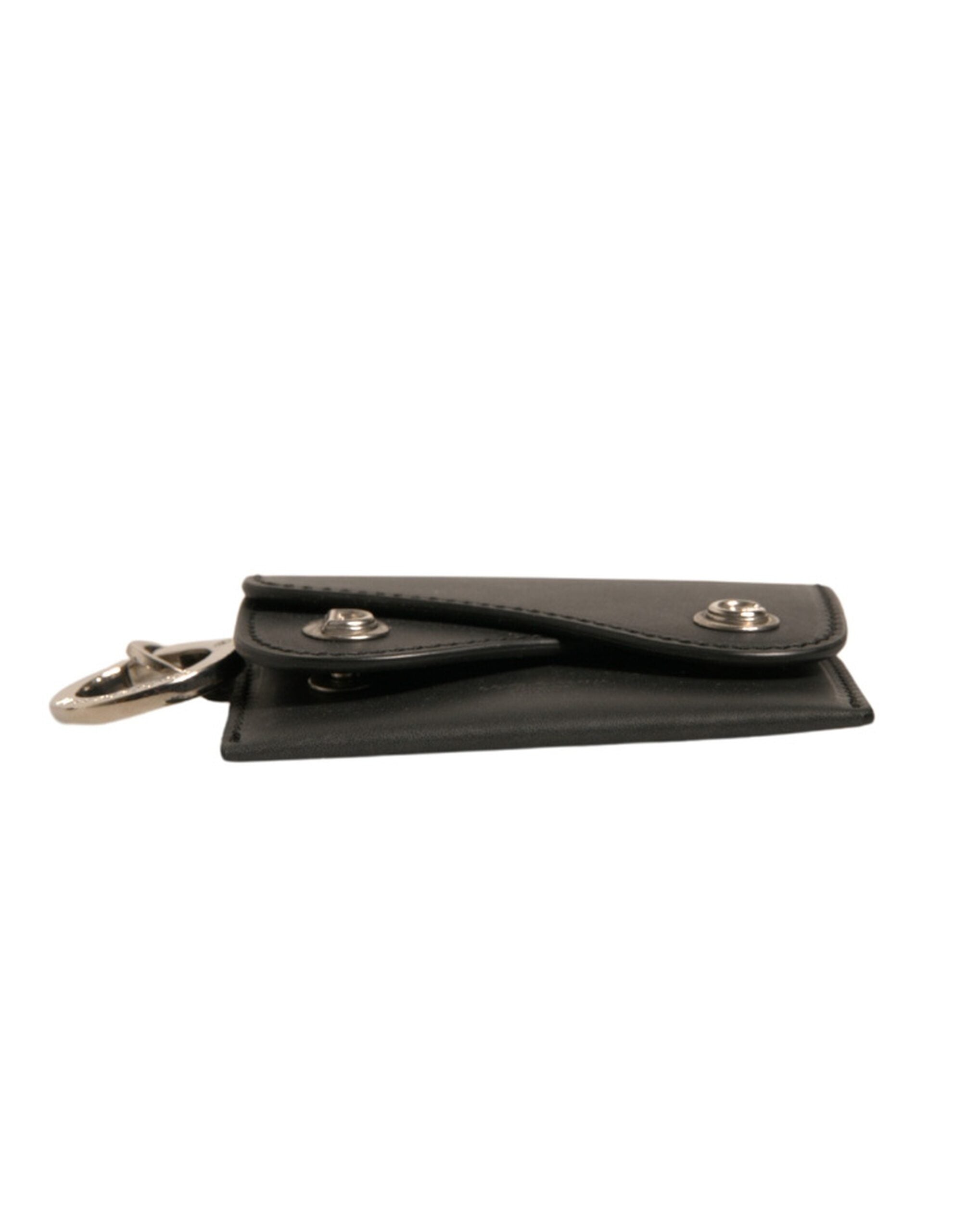 Dolce & Gabbana Black Leather Card Case Keychain Key Women's Holder (Pre-Owned)