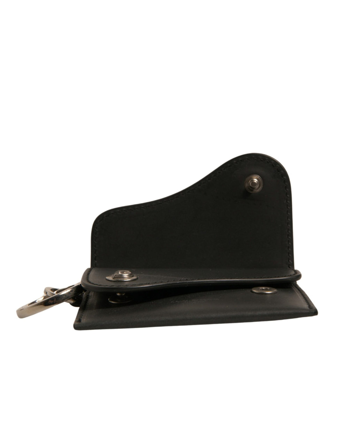 Dolce & Gabbana Black Leather Card Case Keychain Key Women's Holder (Pre-Owned)