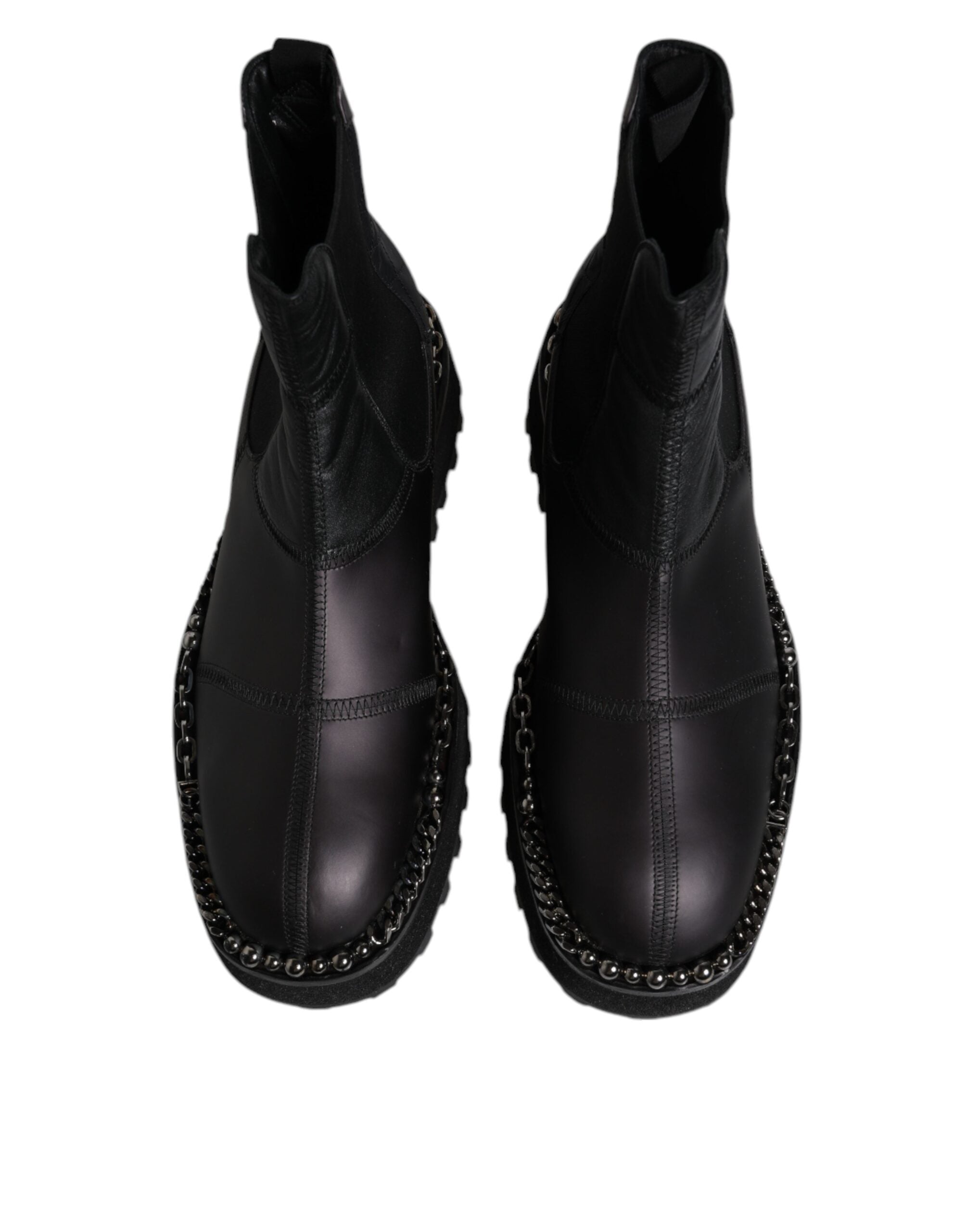 Dolce & Gabbana Black Chelsea Boots Leather Slip On Men's Shoes (Pre-Owned)